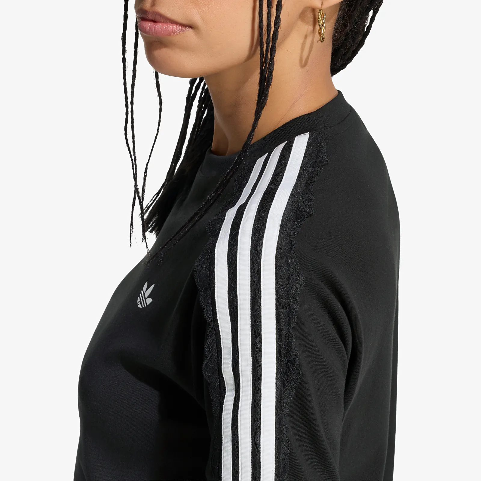 Ženske majice  adidas Lace 3 Stripes Tee Black