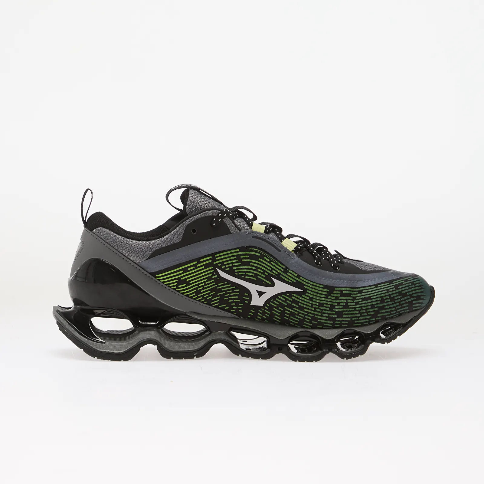 Men's sneakers and shoes Mizuno Wave Prophecy 13.2 Green Glow/ Cloudscape/ Quiet Shade