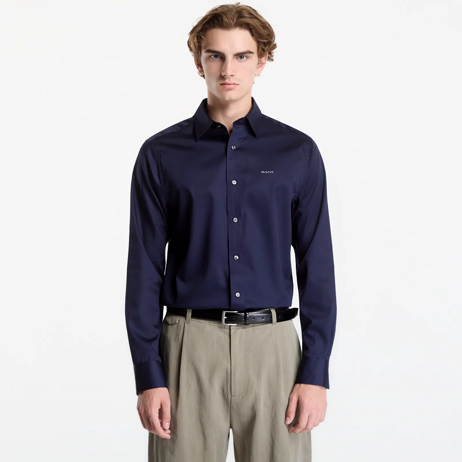 Shirts Gant Reg Sateen Shirt Evening Blue