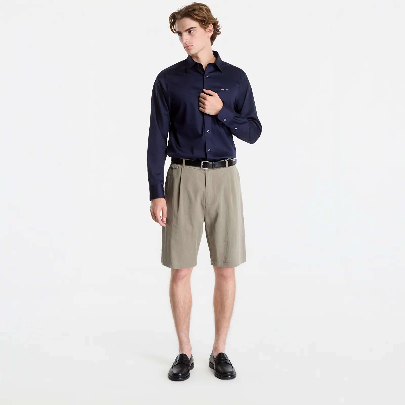 Shirts Gant Reg Sateen Shirt Evening Blue