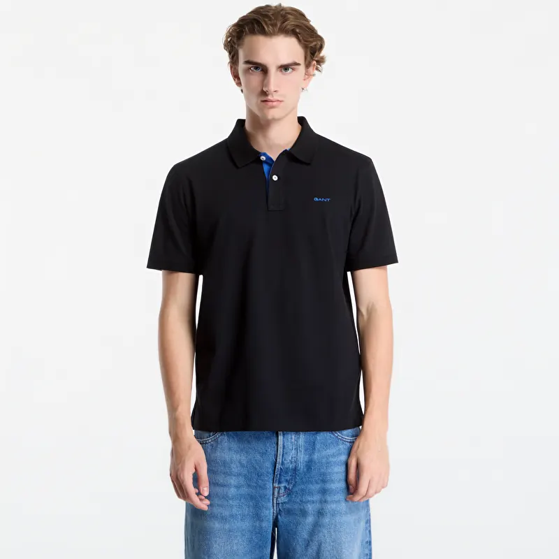 Tričko Gant Reg Contrast Pique Ss Polo Black