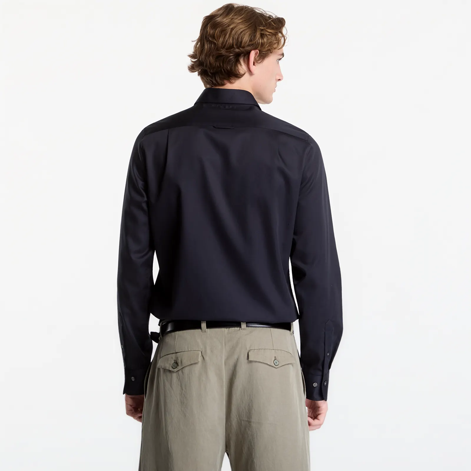 Overhemden Gant Slim Sateen Shirt Black