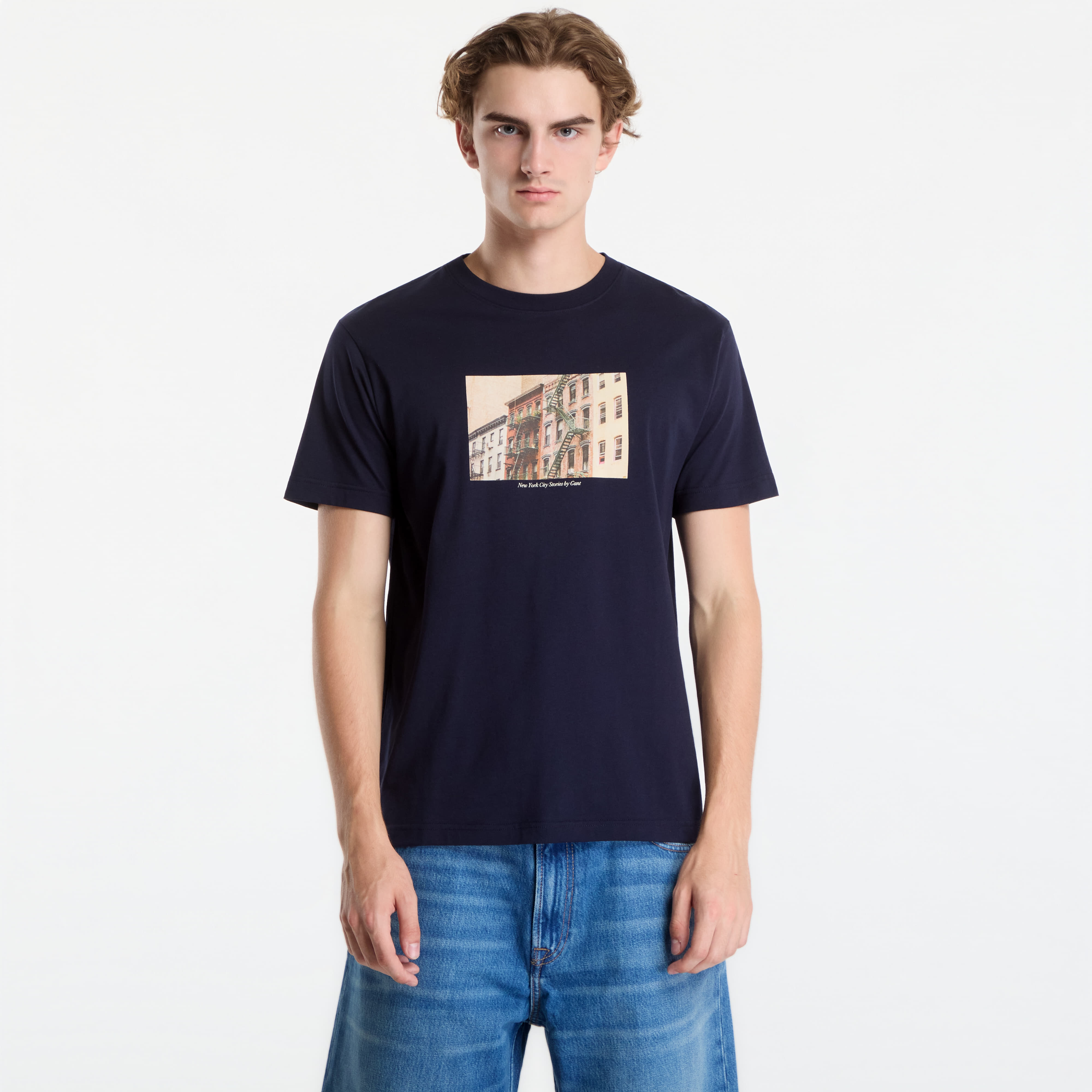 Tričko Gant Graphic Ss T-Shirt Evening Blue S