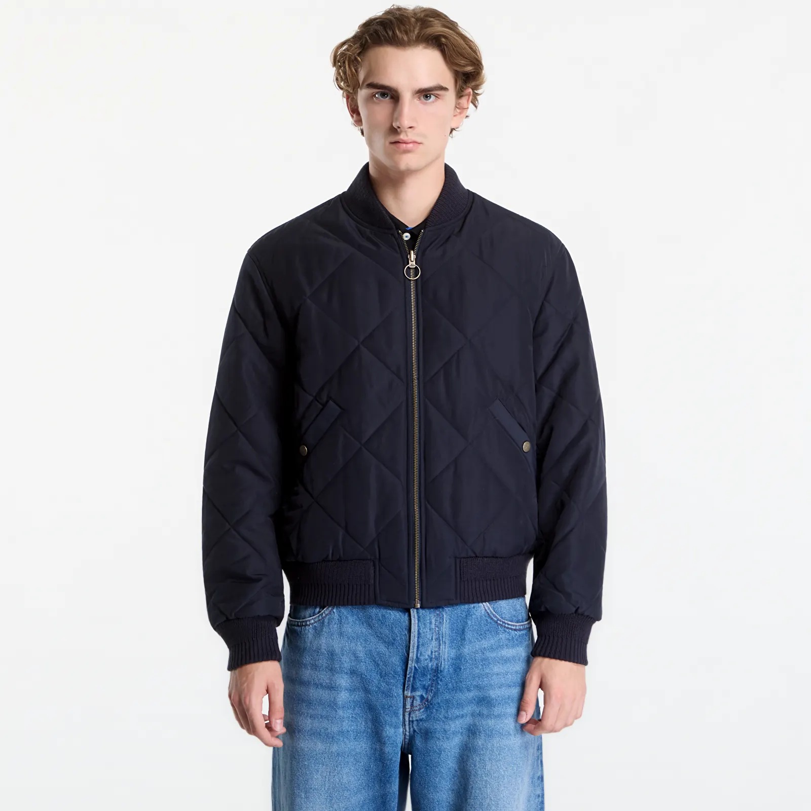 Bundy Gant Reversible Quilted Bomber Jacket Evening Blue