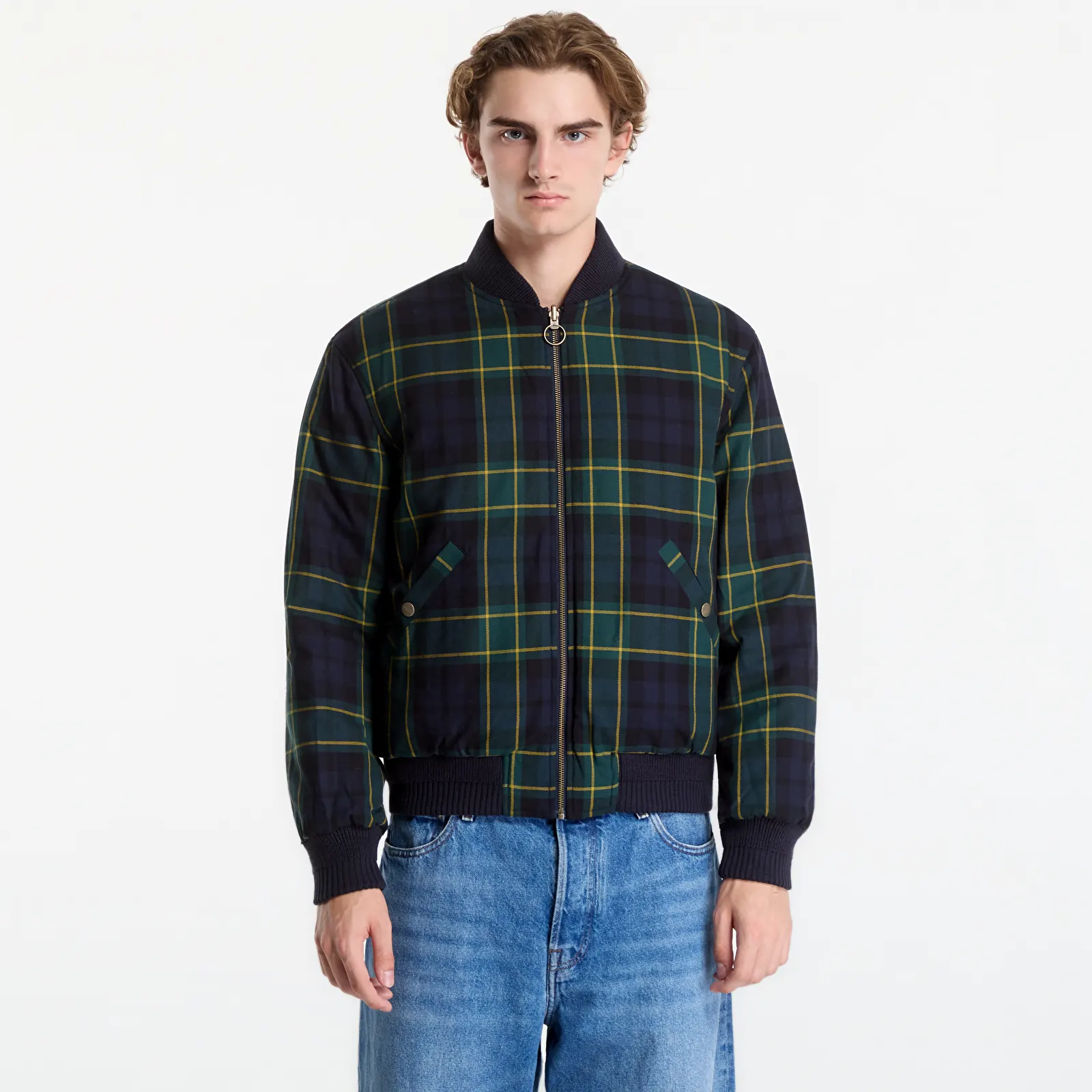 Bundy Gant Reversible Quilted Bomber Jacket Evening Blue