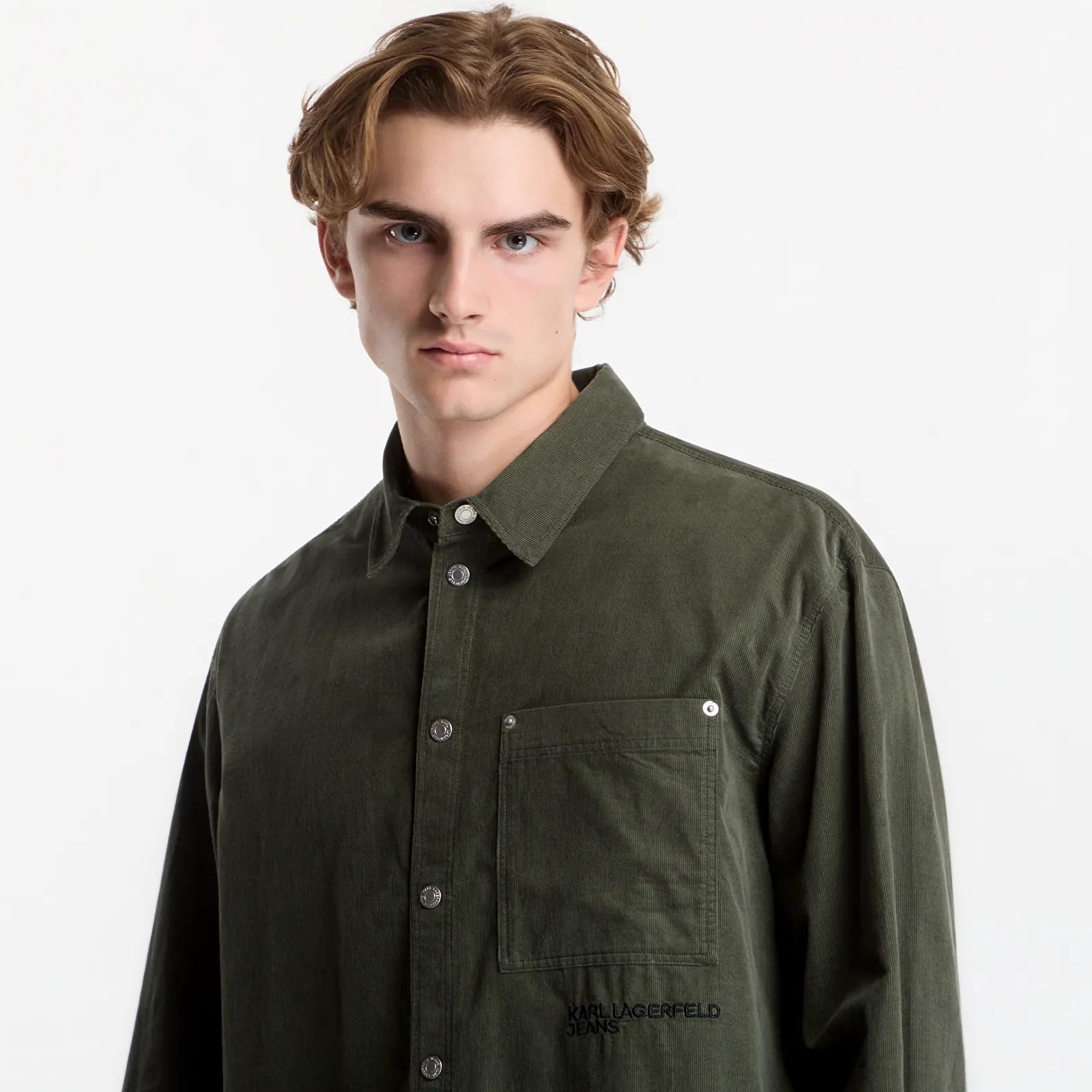 Shirts Karl Lagerfeld Jeans Boxy Corduroy Shirt Beetle