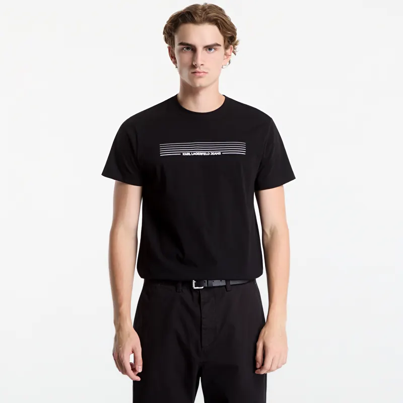 T-särk Karl Lagerfeld Jeans Slim Stripes Logo Tee Black