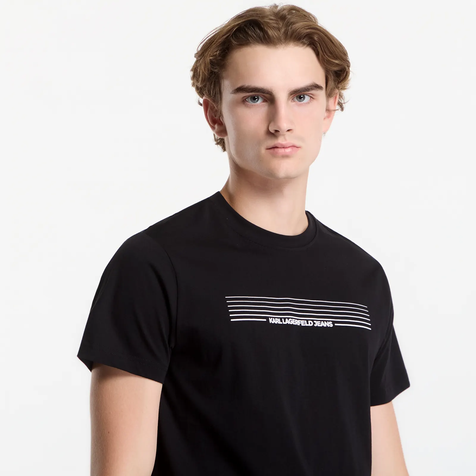 Тениски Karl Lagerfeld Jeans Slim Stripes Logo Tee Black