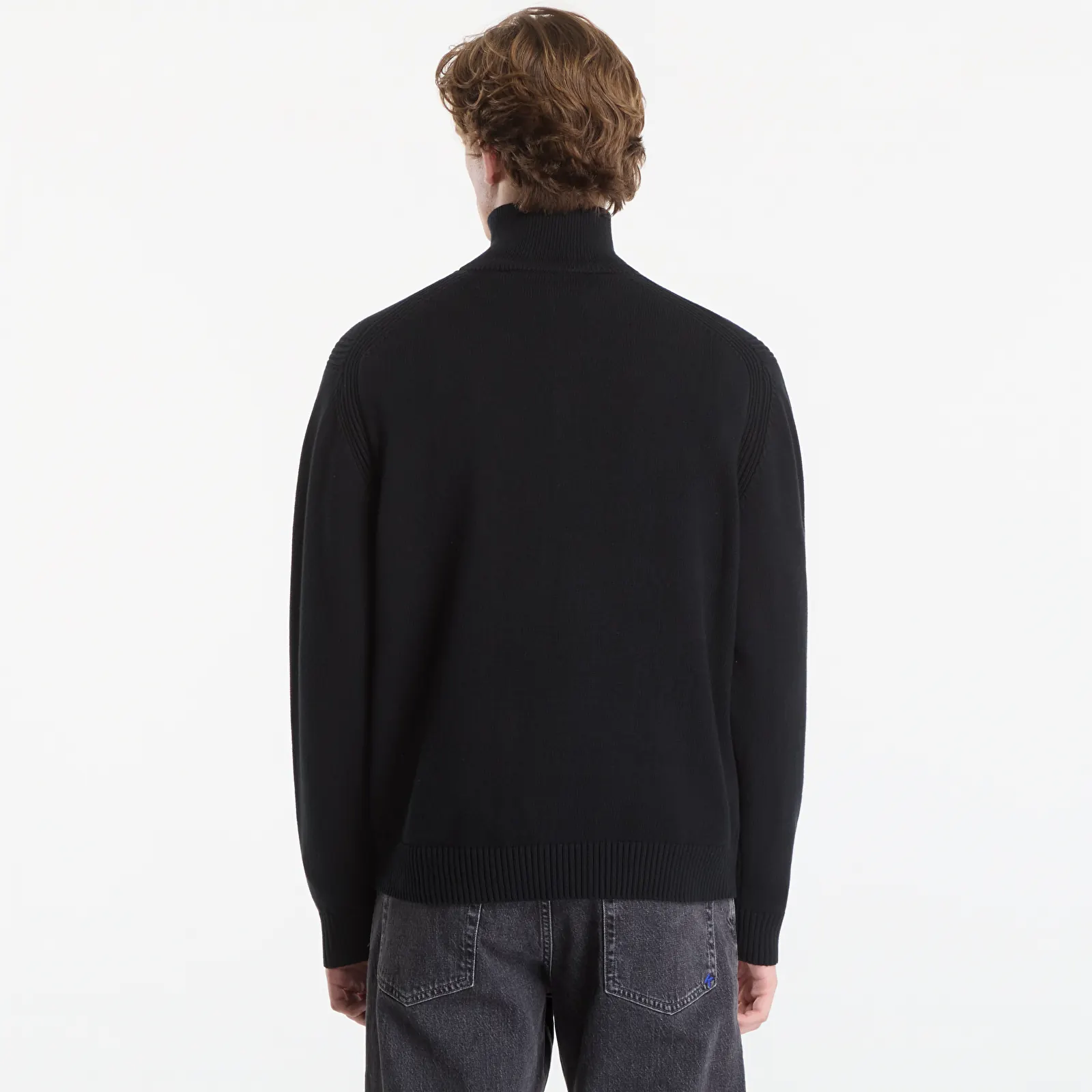 Svetry Karl Lagerfeld Jeans Reg Half-Zip Knit Sweat Black