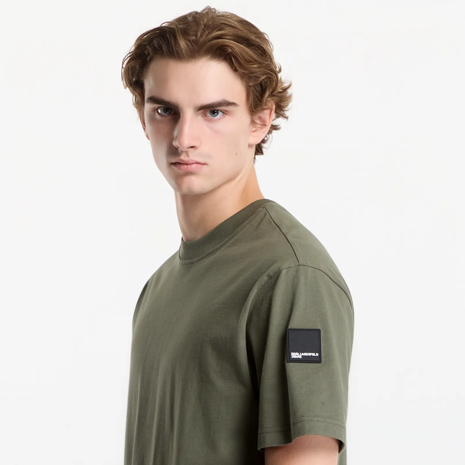 Pánske tričká Karl Lagerfeld Jeans Reg Rubber Patch Tee Beetle