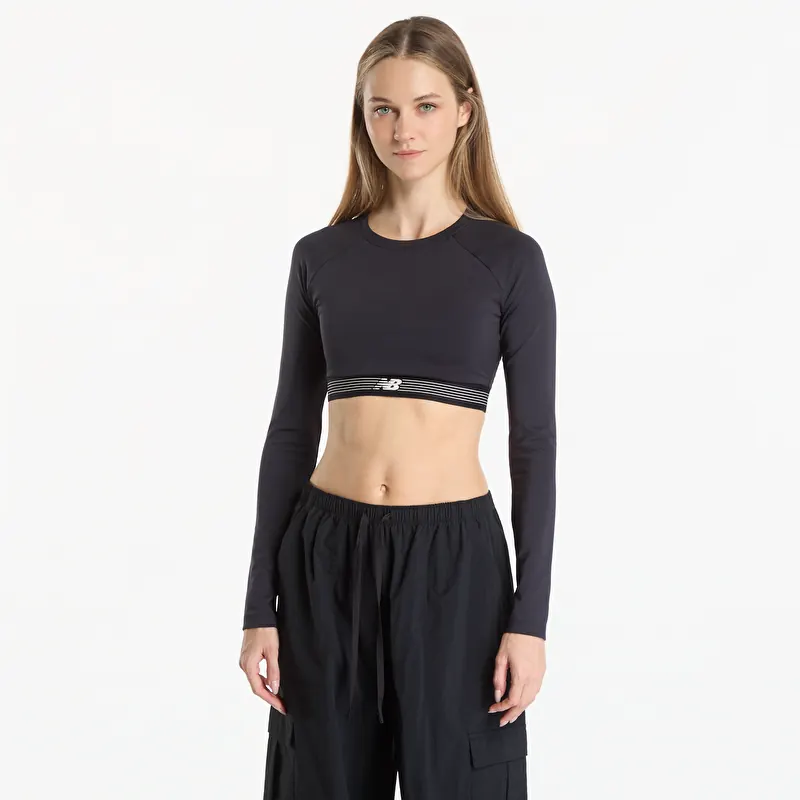 Majica New Balance AC Fitted Long Sleeve Black