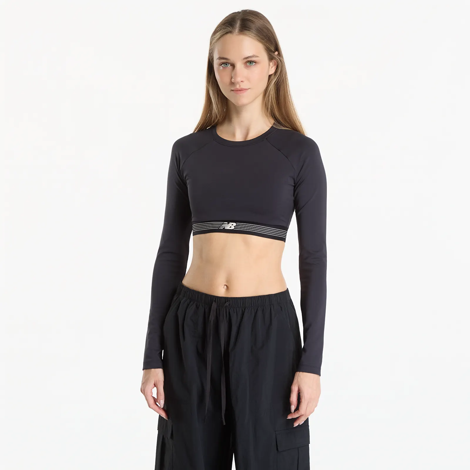 Ženske majice kratkih rukava New Balance AC Fitted Long Sleeve Black