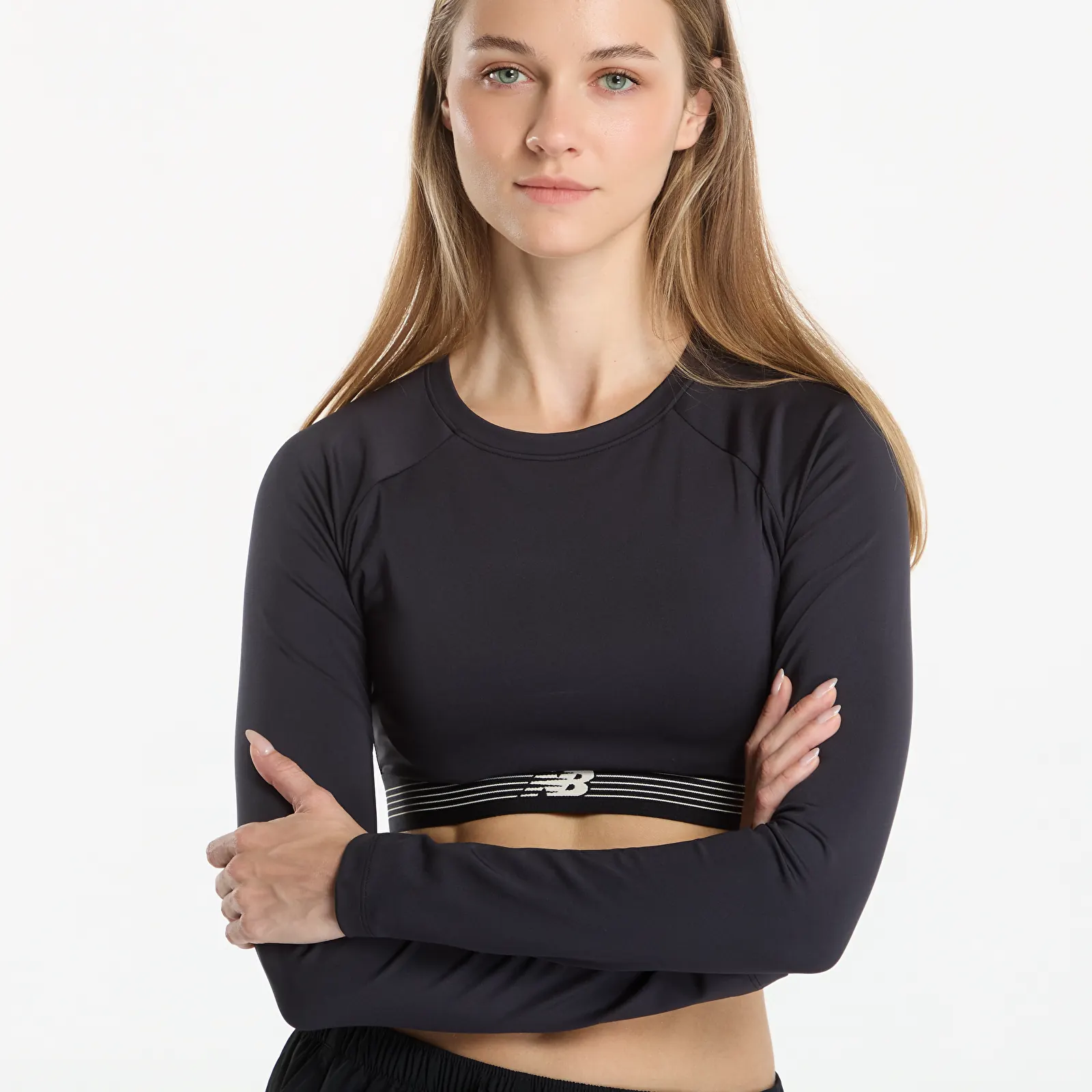 Ženske majice kratkih rukava New Balance AC Fitted Long Sleeve Black