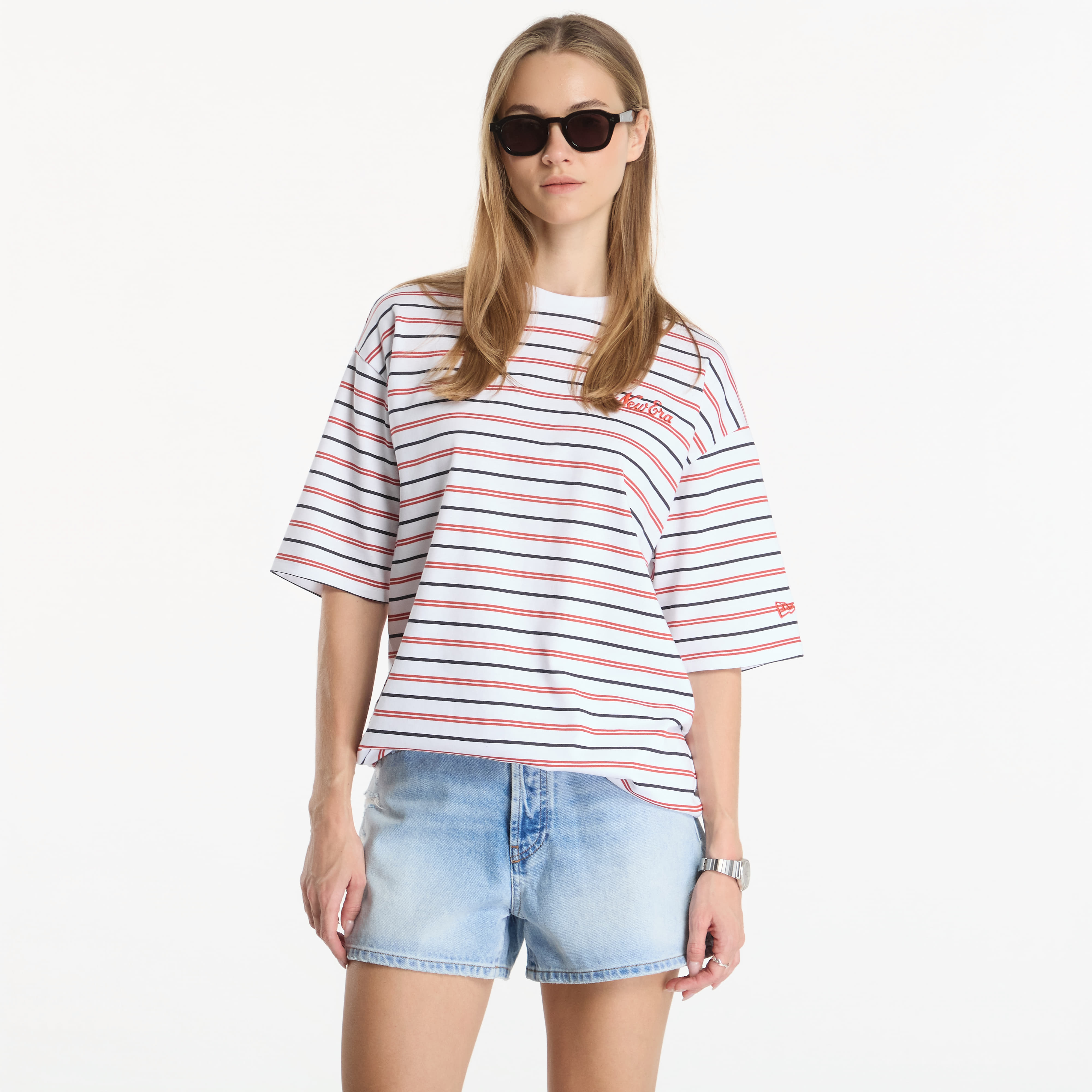Тениска New Era Stripe OS Tee UNISEX White L