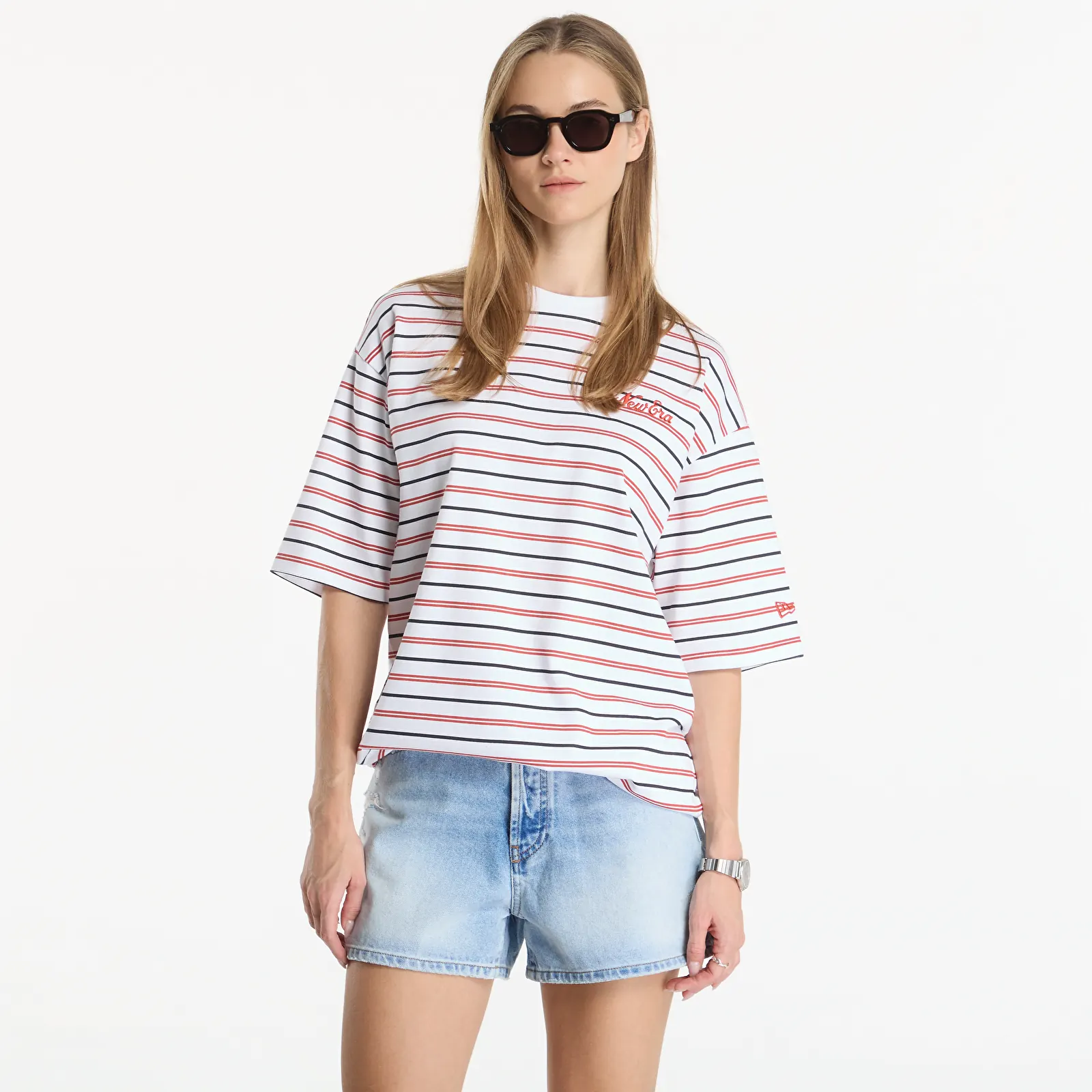 Men's T-shirts New Era Stripe OS Tee UNISEX White