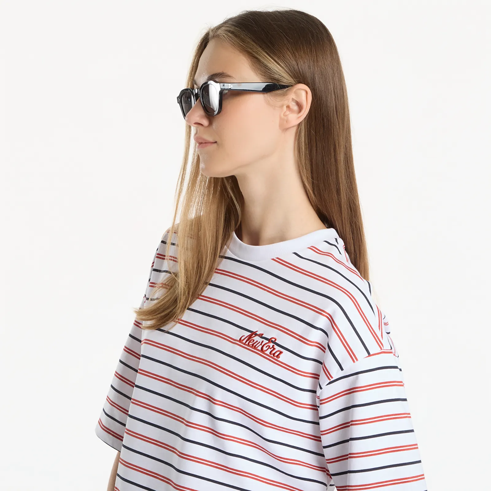 Men's T-shirts New Era Stripe OS Tee UNISEX White