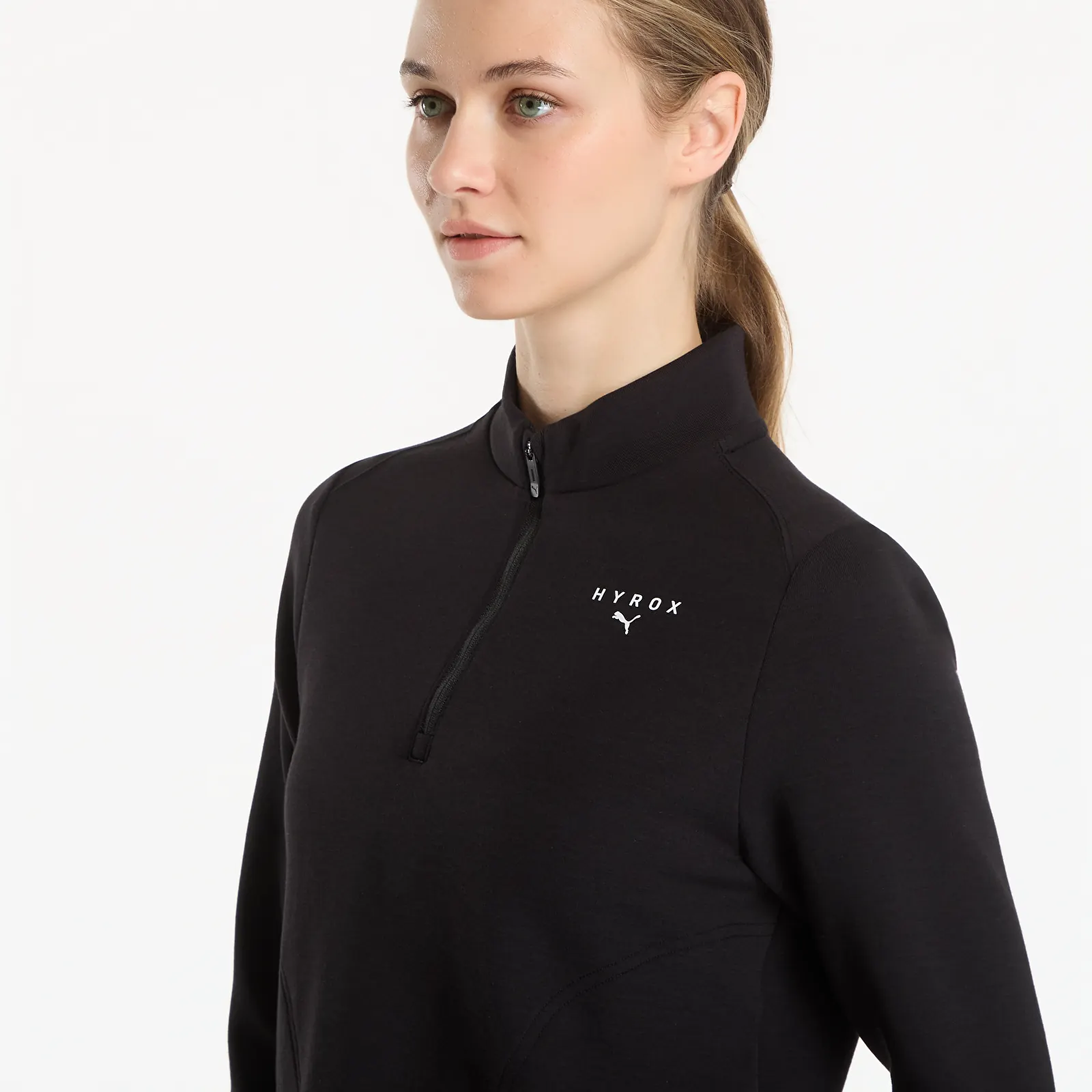Sudaderas con capucha para mujer Puma W Puma X Hyrox Cloudspun 1/4 Zip Puma Black