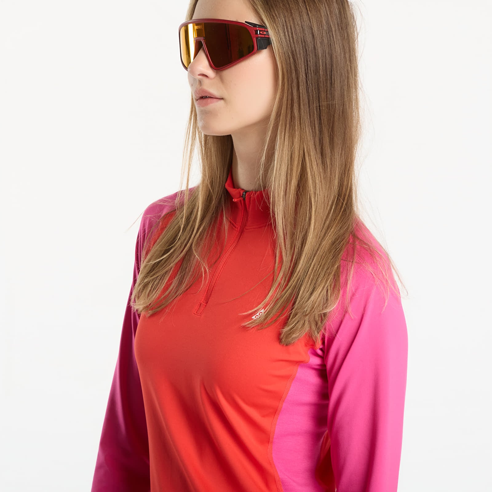 Dámske tričká ACG "Wildsee" Women's Dri-FIT 1/4-Zip Long-Sleeve Hiking Top Lt Crimson/ Desert Pink/ Summit White