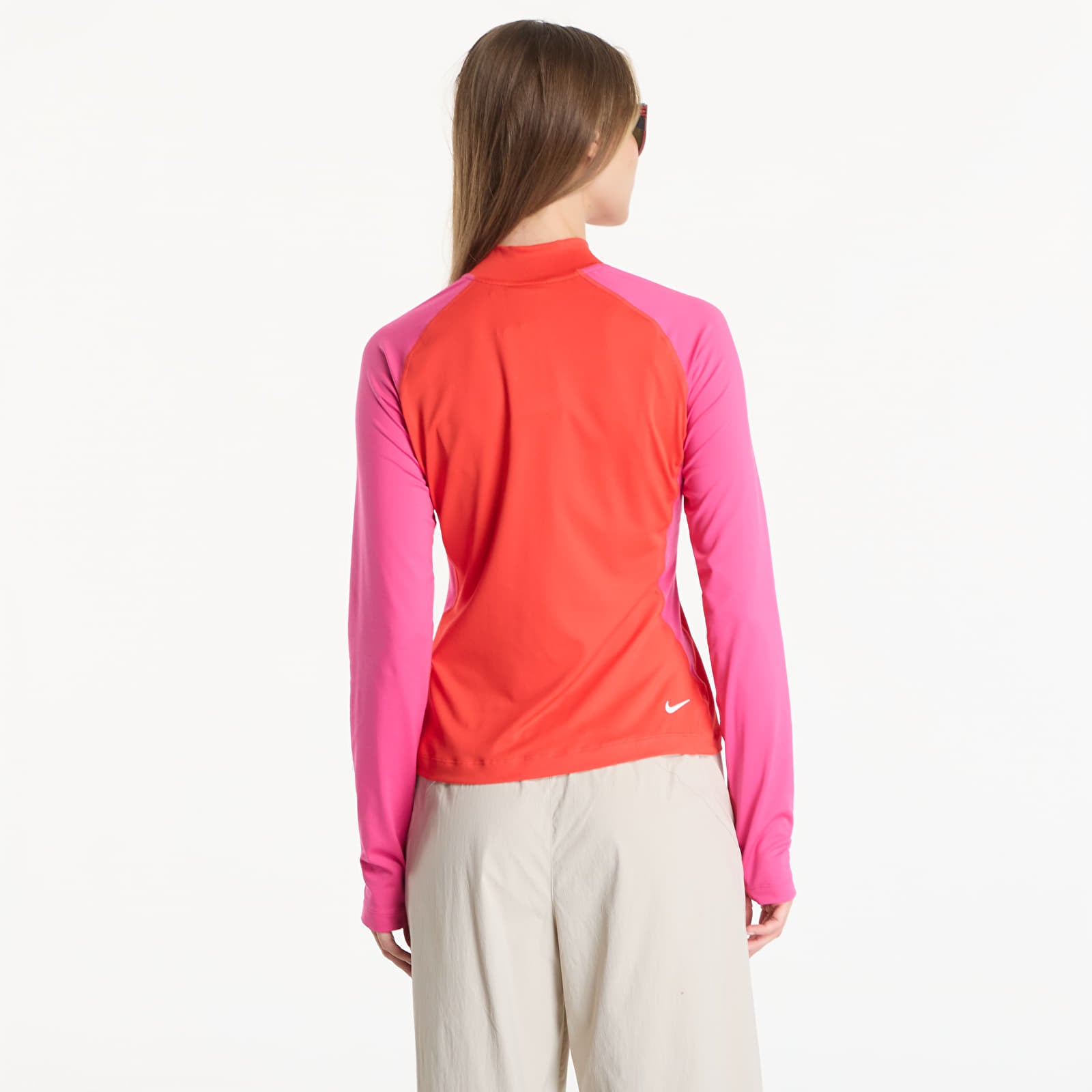 Dámske tričká ACG "Wildsee" Women's Dri-FIT 1/4-Zip Long-Sleeve Hiking Top Lt Crimson/ Desert Pink/ Summit White