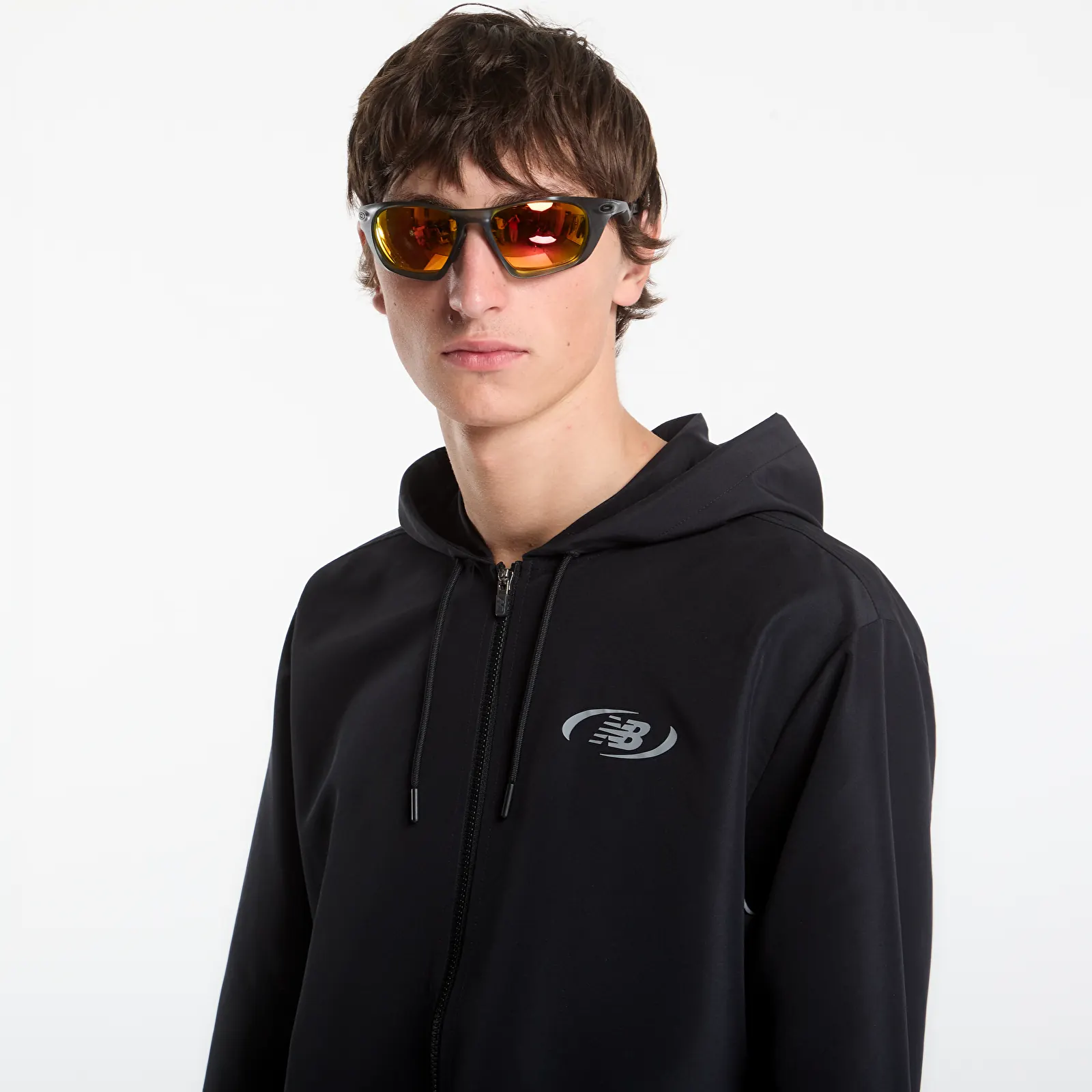 Herrenjacken New Balance Trackside Woven Jacket Black/ Slate Grey