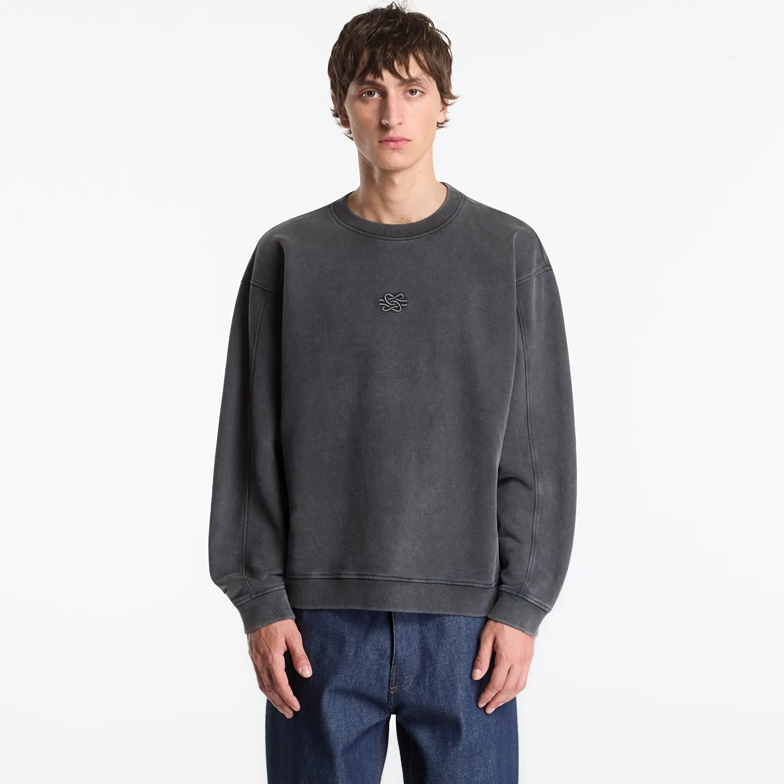 Sweats à capuche homme Filling Pieces Sweatshirt Boxy Embroidered Vintage Black