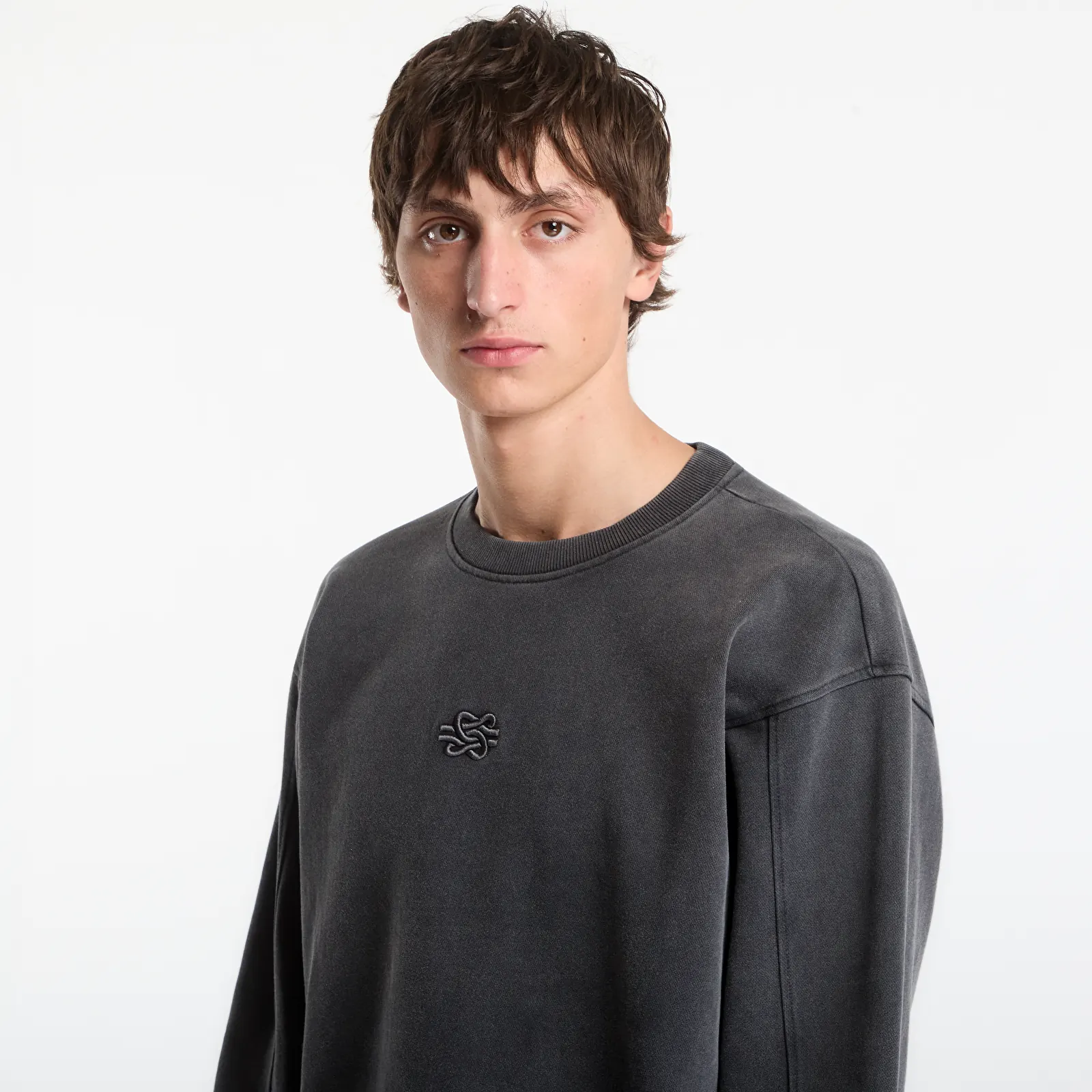 Sweats à capuche homme Filling Pieces Sweatshirt Boxy Embroidered Vintage Black