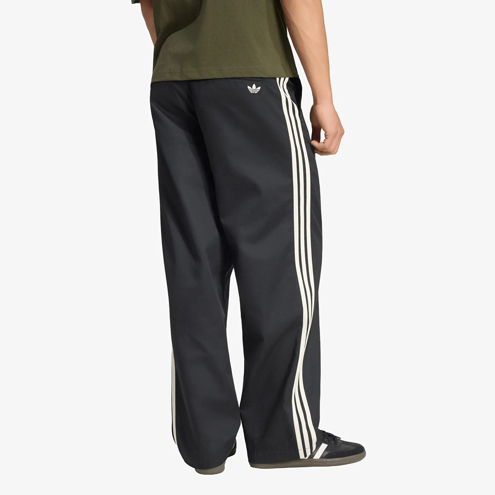 Pánske nohavice adidas 3 Stripes Pleated Trousers Black