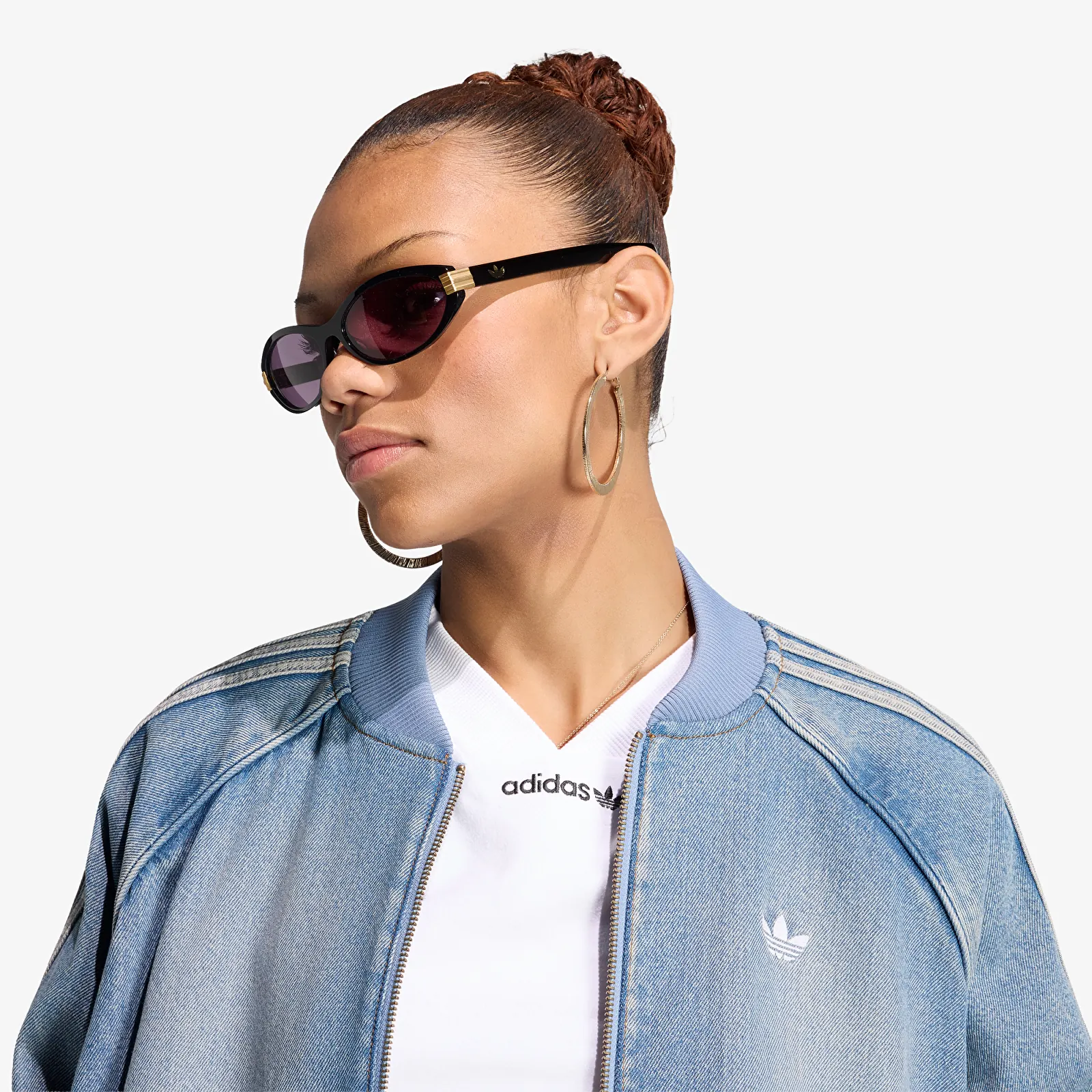 Casacos de senhora adidas SST Oversized Denim Tracktop Worn Blue Denim