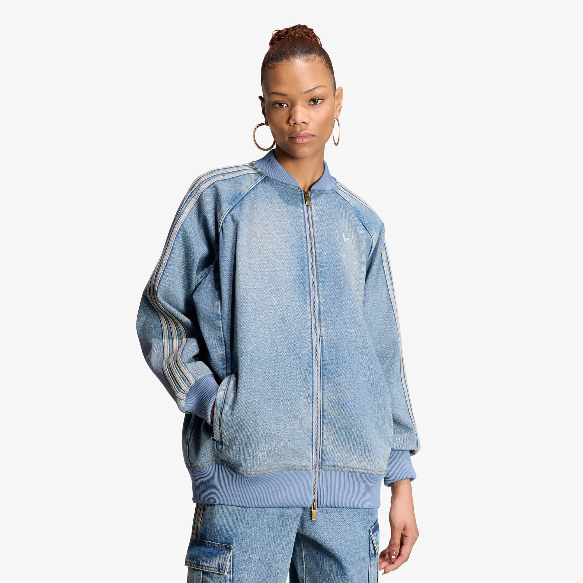 Яке adidas SST Oversized Denim Tracktop Worn Blue Denim S