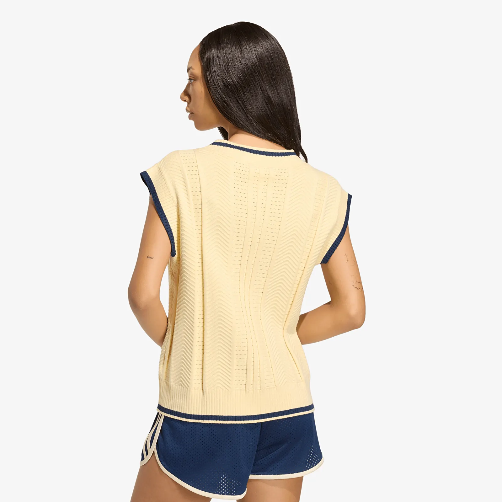 Gilets homme adidas Cable Knit Vest UNISEX Warm Vanilla