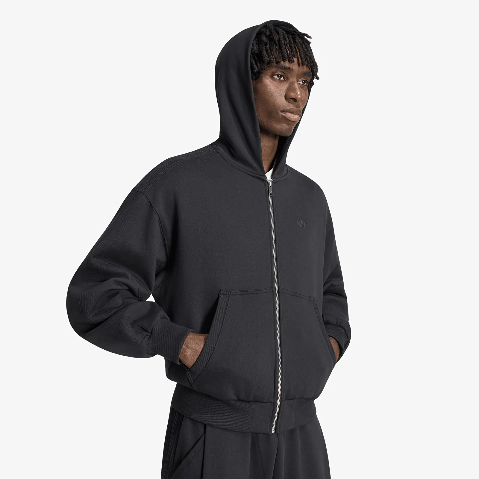 Muške dukserice adidas Premium Essentials Cropped Full Zip Black