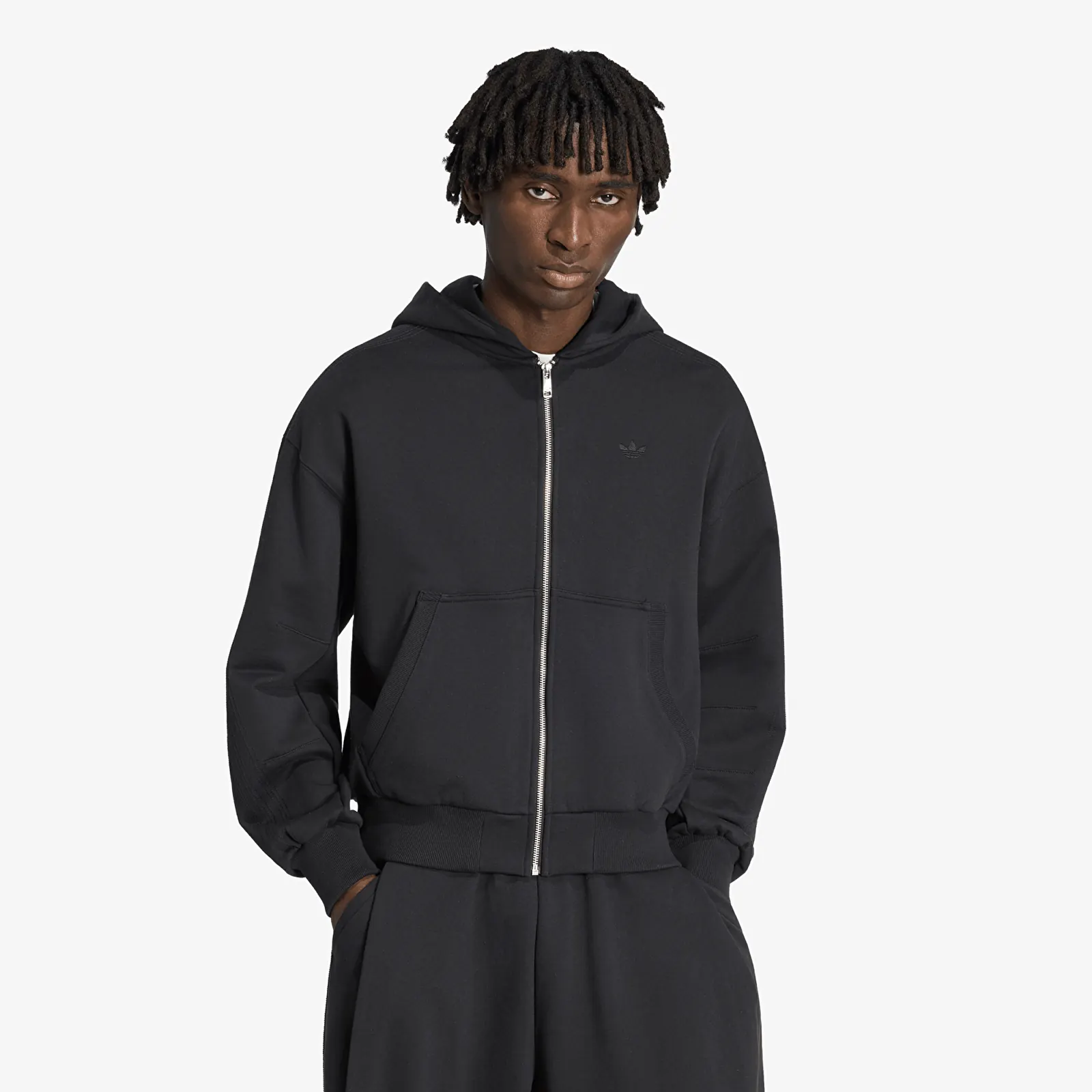 Muške dukserice adidas Premium Essentials Cropped Full Zip Black