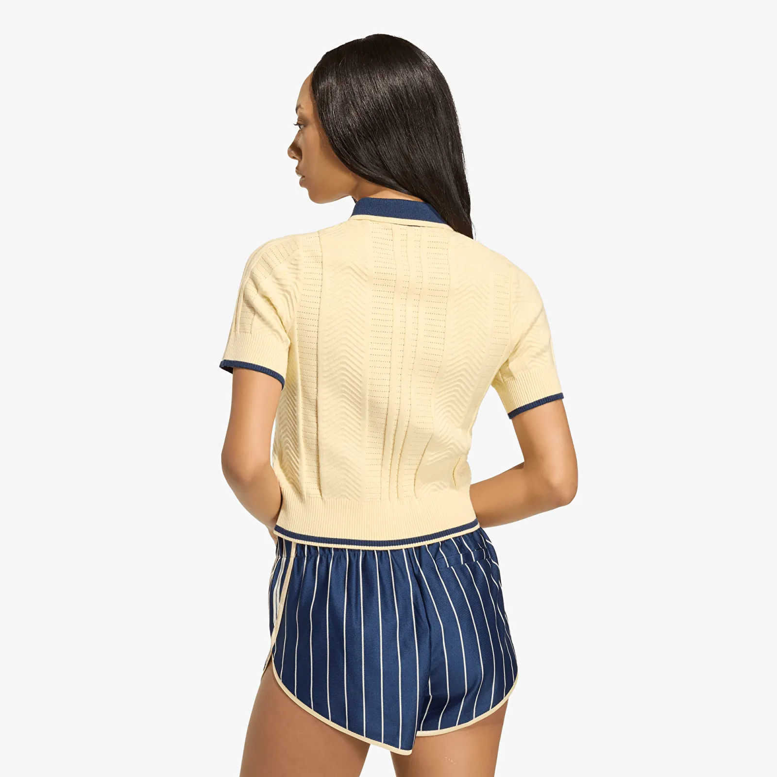 Women's T-shirts adidas Cable Knit Cali Tee Polo Warm Vanilla