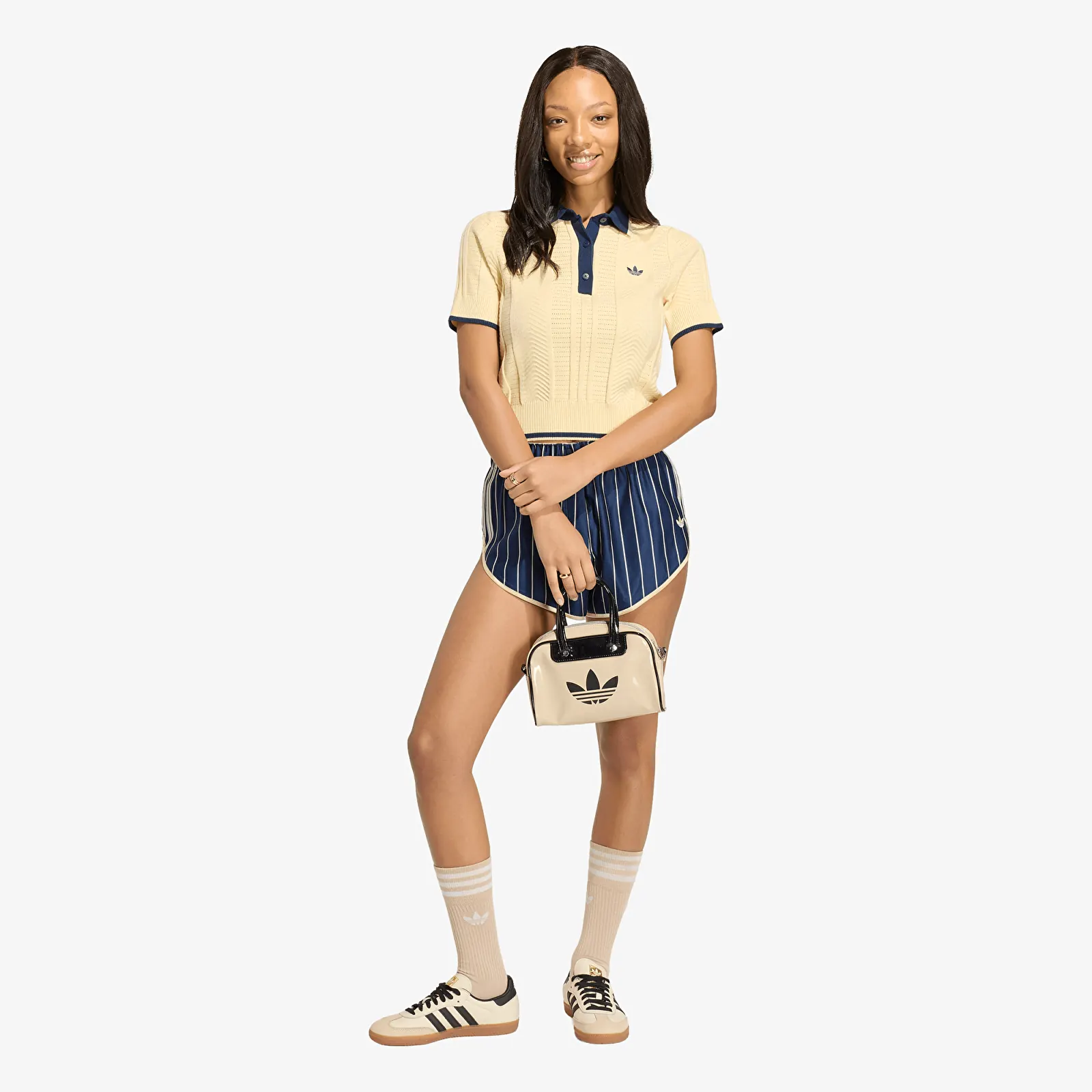 Women's T-shirts adidas Cable Knit Cali Tee Polo Warm Vanilla