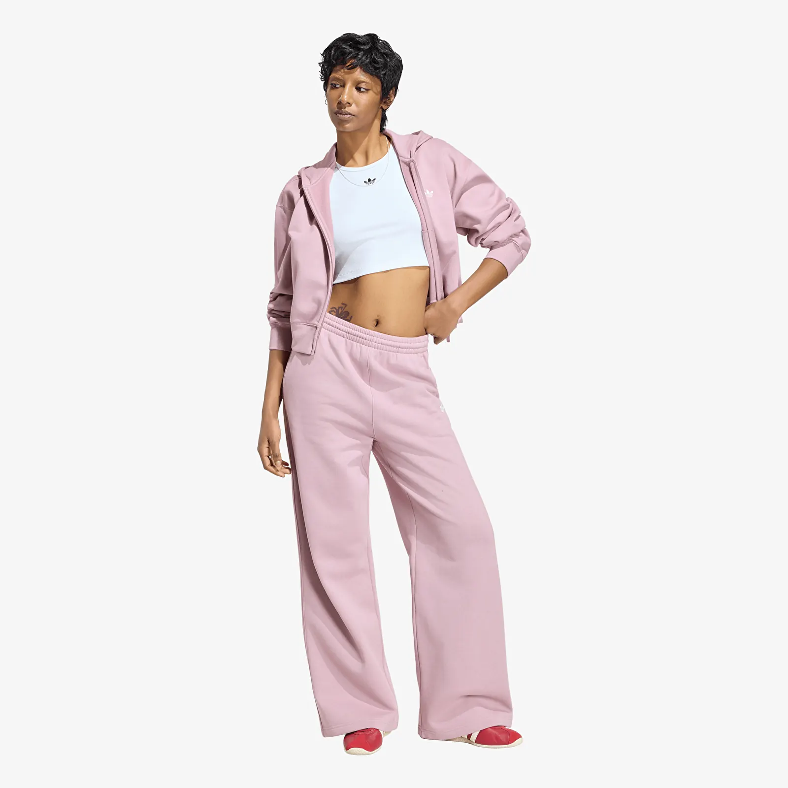 Damen Sweatpants adidas Essentials Wide Leg Fleece Pants Magic Mauve