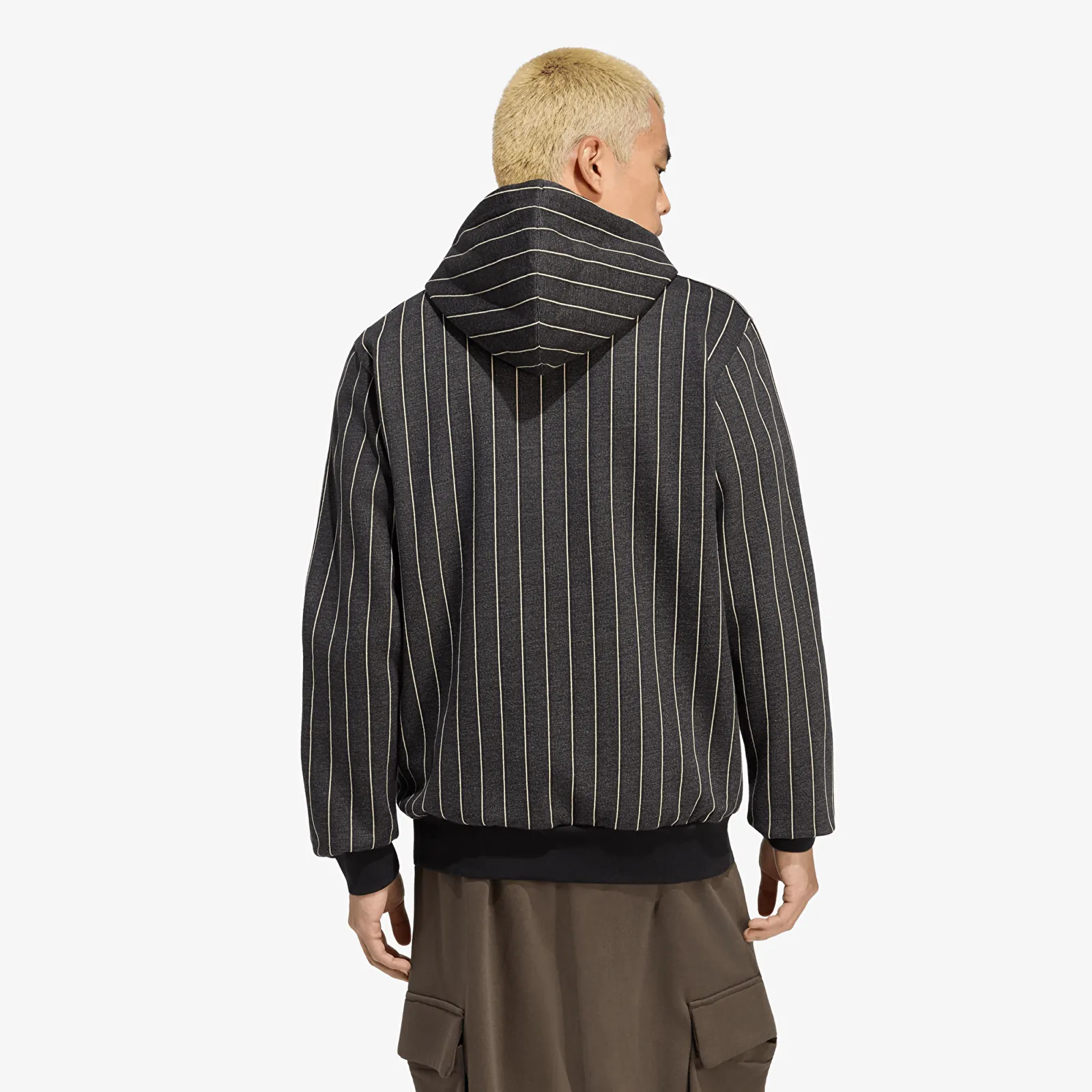 Hoodies voor heren adidas Pinstripes Hoodie Black/ Warm Vanilla