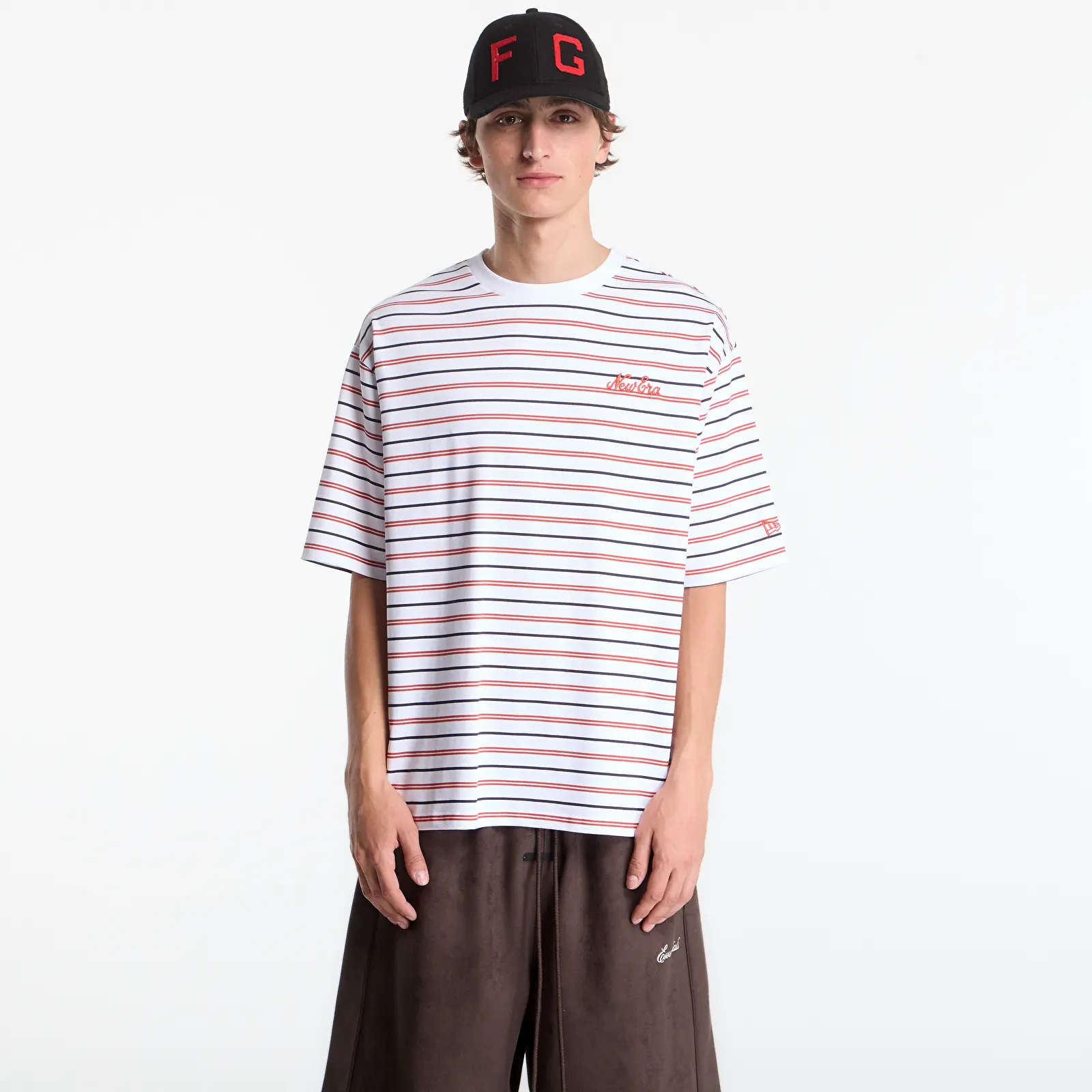Men's T-shirts New Era Stripe OS Tee UNISEX White