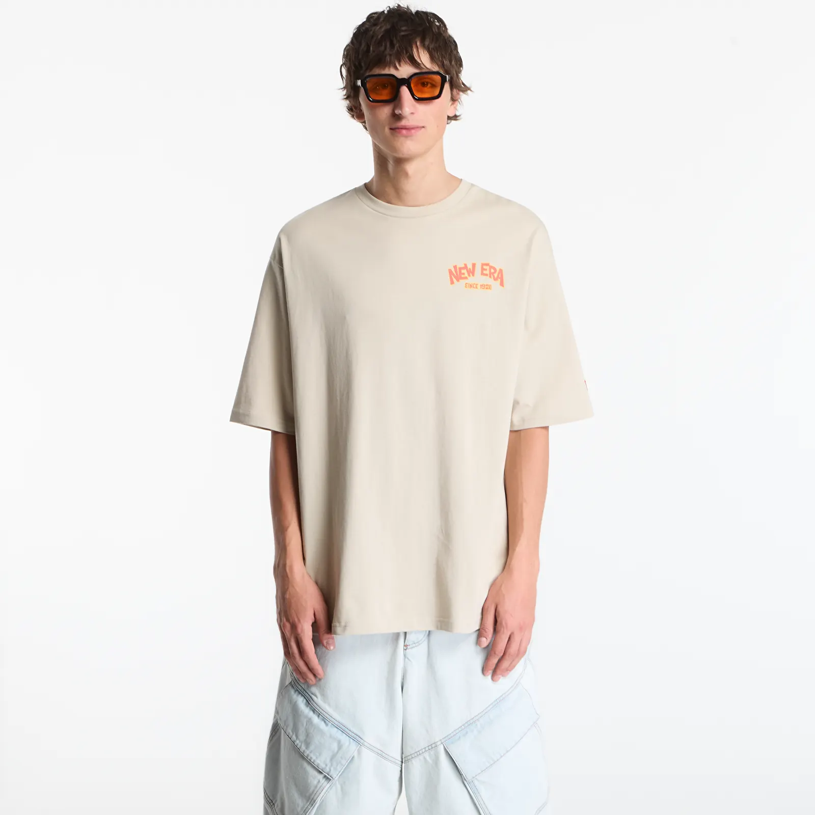 Men's T-shirts New Era Food Character Graphic OS Tee UNISEX Stone