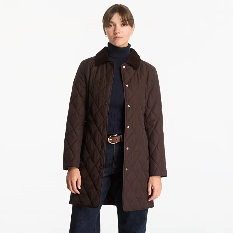 Coat Gant Fitted Quilted Coat Deep Brown