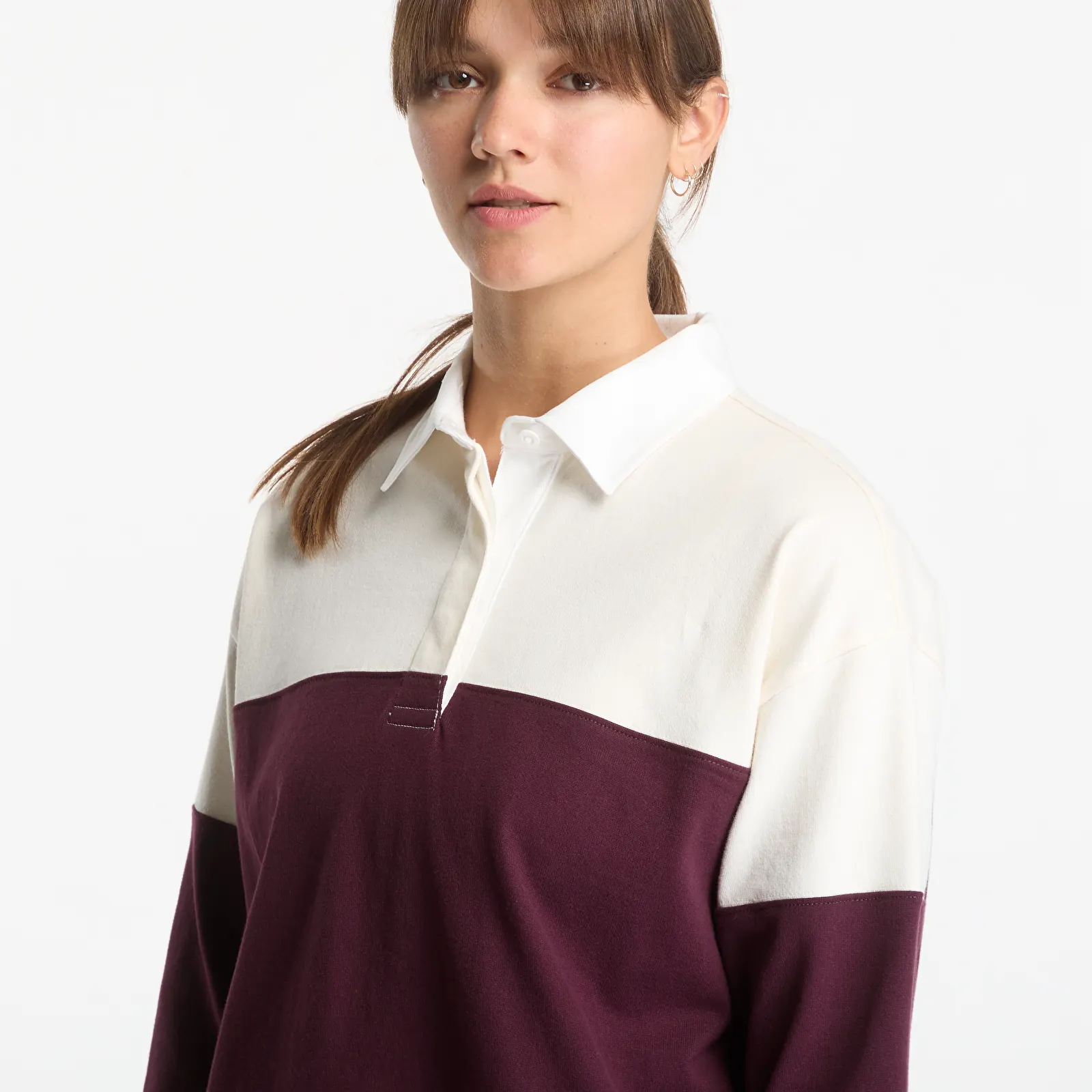 Pólók Gant Color Blocked Heavy Rugger Darkened Wine