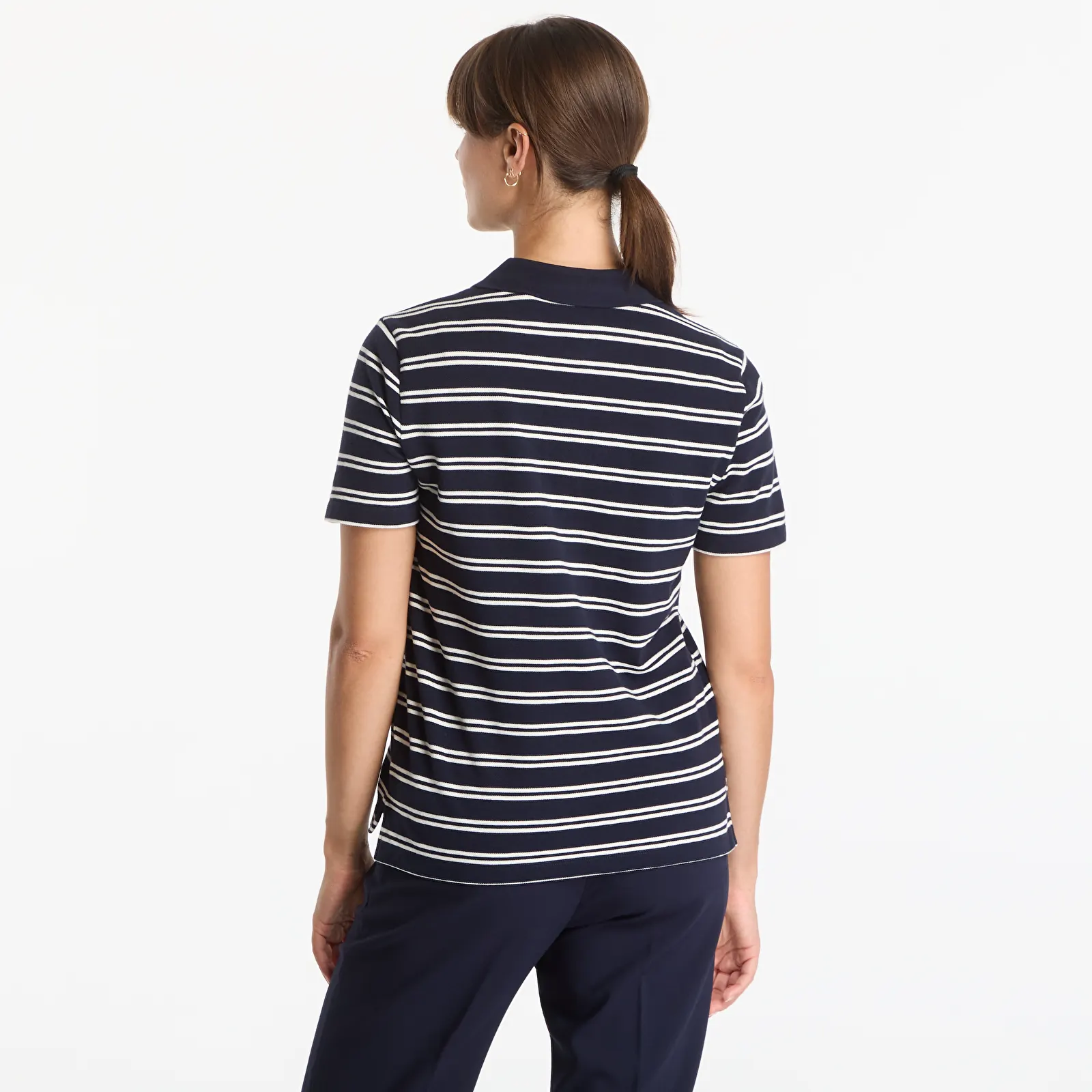 T-Shirts Gant Reg Twin Striped Ls Pique Polo Evening Blue