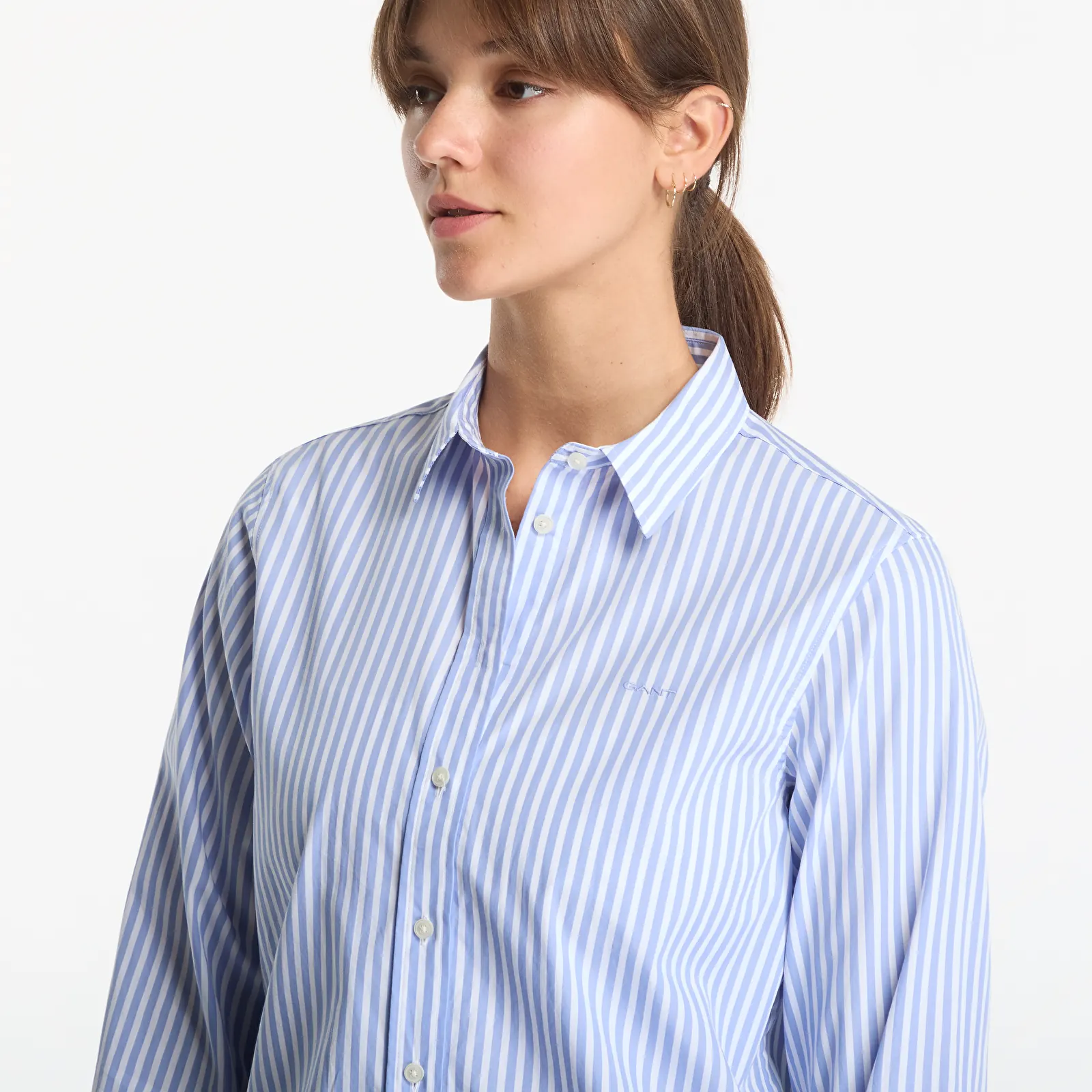 Рубашки Gant Reg Classic Poplin Striped Shirt Dusk Blue
