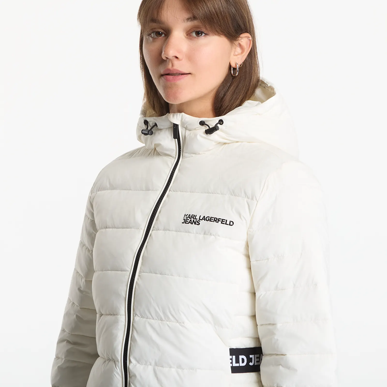 Bundy Karl Lagerfeld Jeans Light Padded Logo Jacket Egret