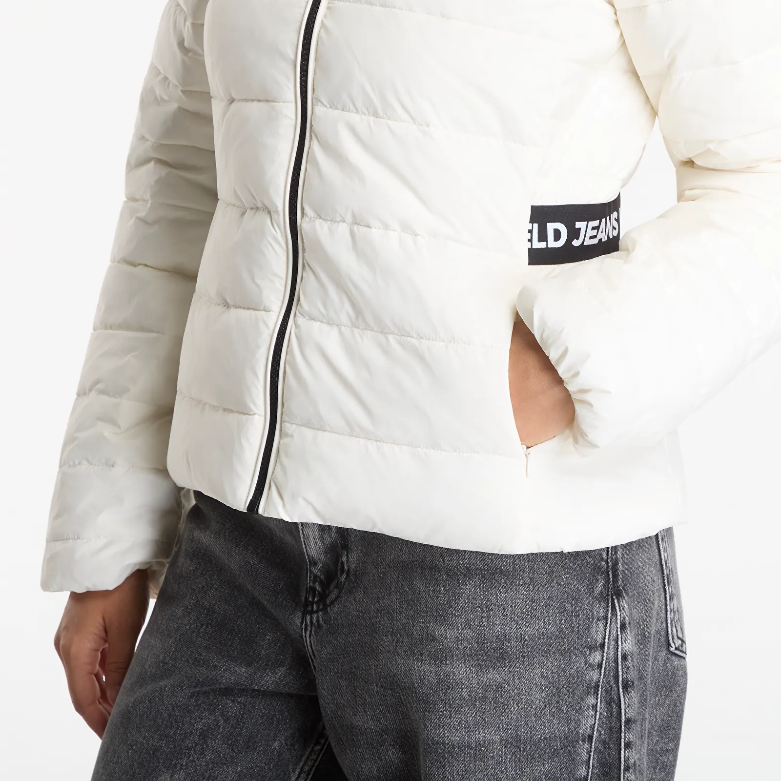 Bundy Karl Lagerfeld Jeans Light Padded Logo Jacket Egret