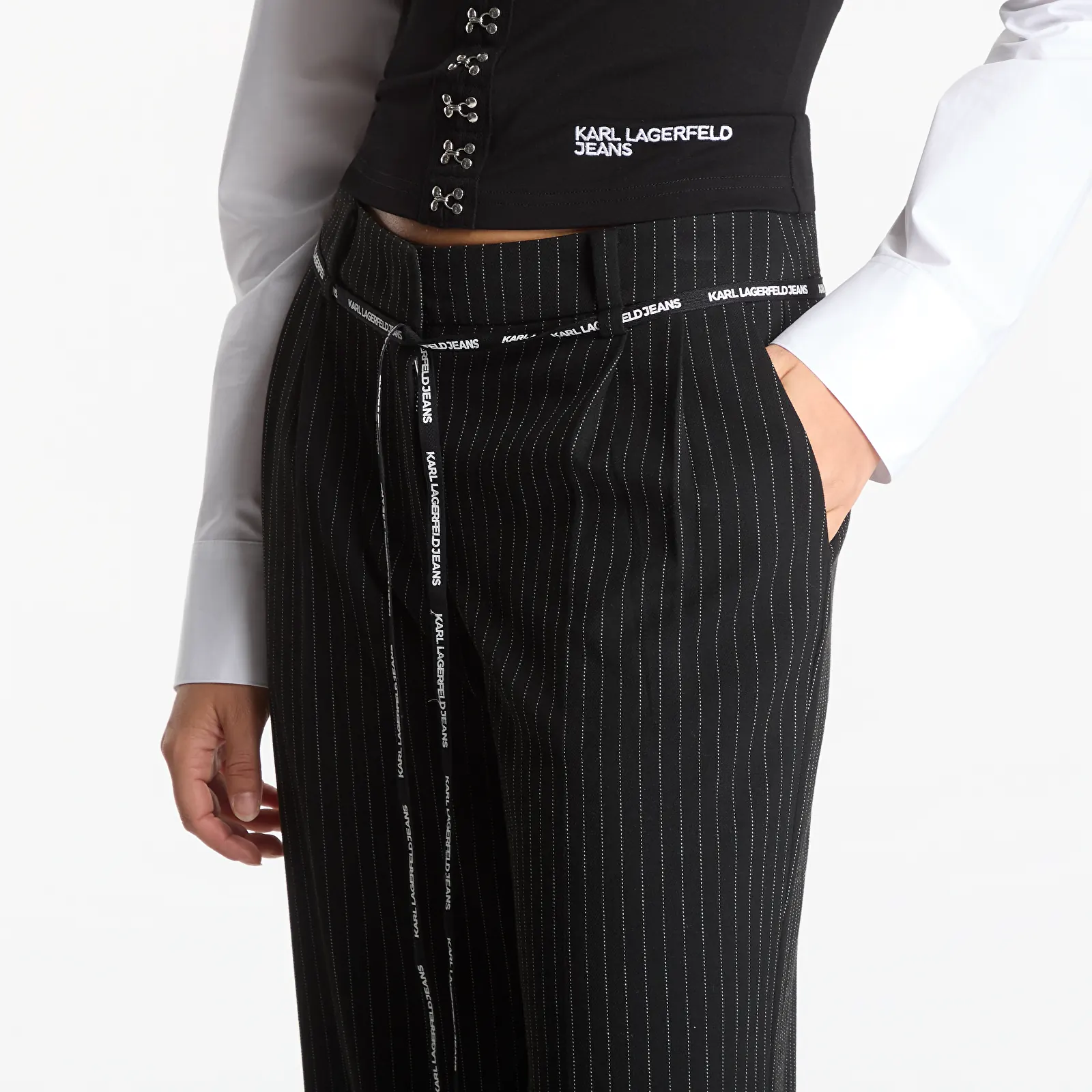 Bukser Karl Lagerfeld Jeans Pinstripe Tailored Pant Yarn Dyed Pinstripe