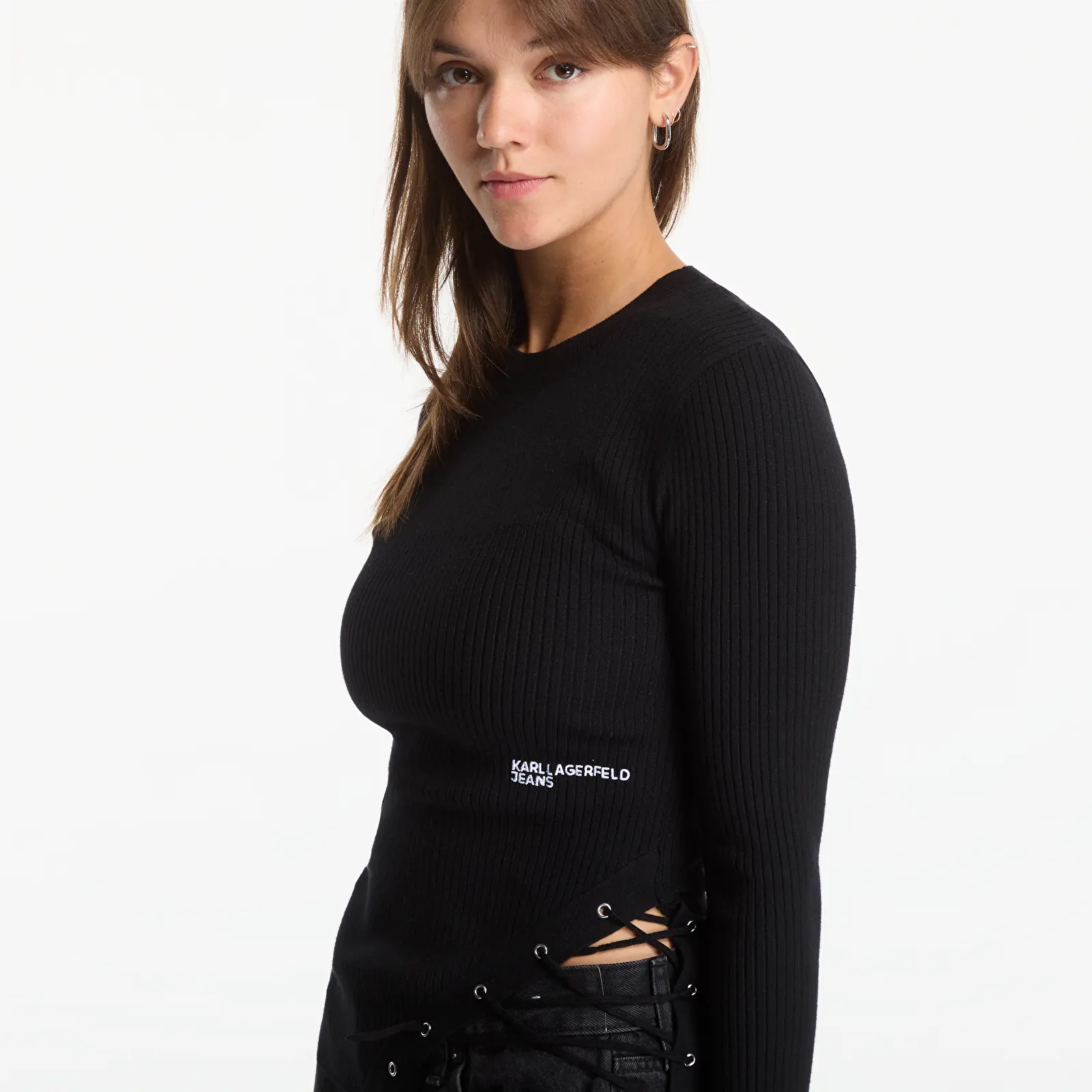 Sweaters Karl Lagerfeld Jeans Ls Knitted Sweater Black