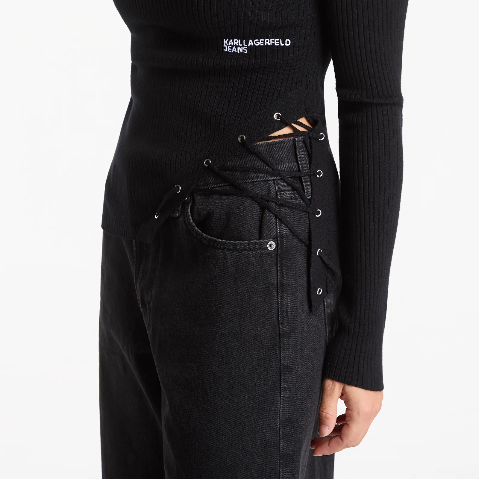 Sweaters Karl Lagerfeld Jeans Ls Knitted Sweater Black