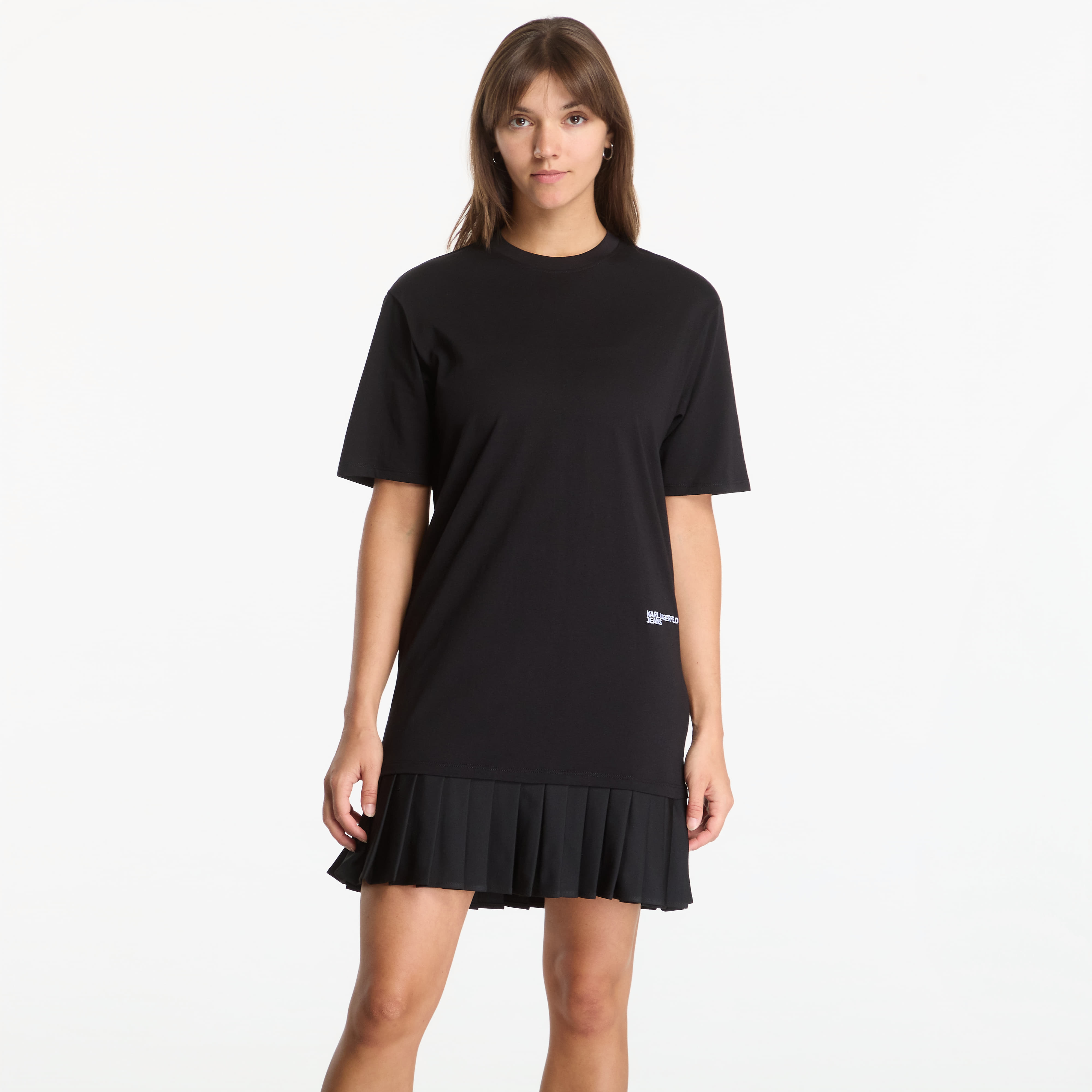 Облекло Karl Lagerfeld Jeans Tee Dress With Pleats Black M