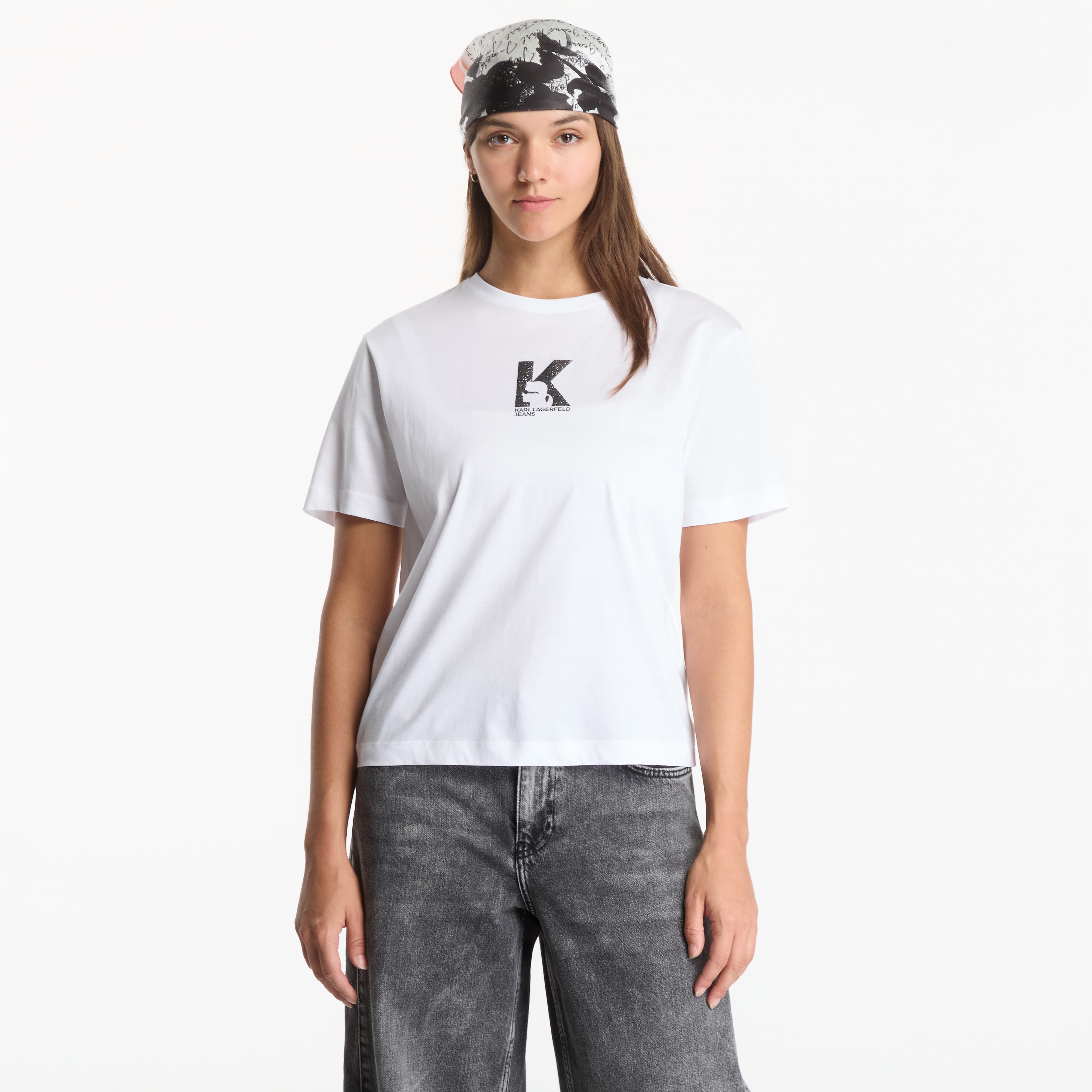 Тениска Karl Lagerfeld Jeans Reg K Logo Tee White S