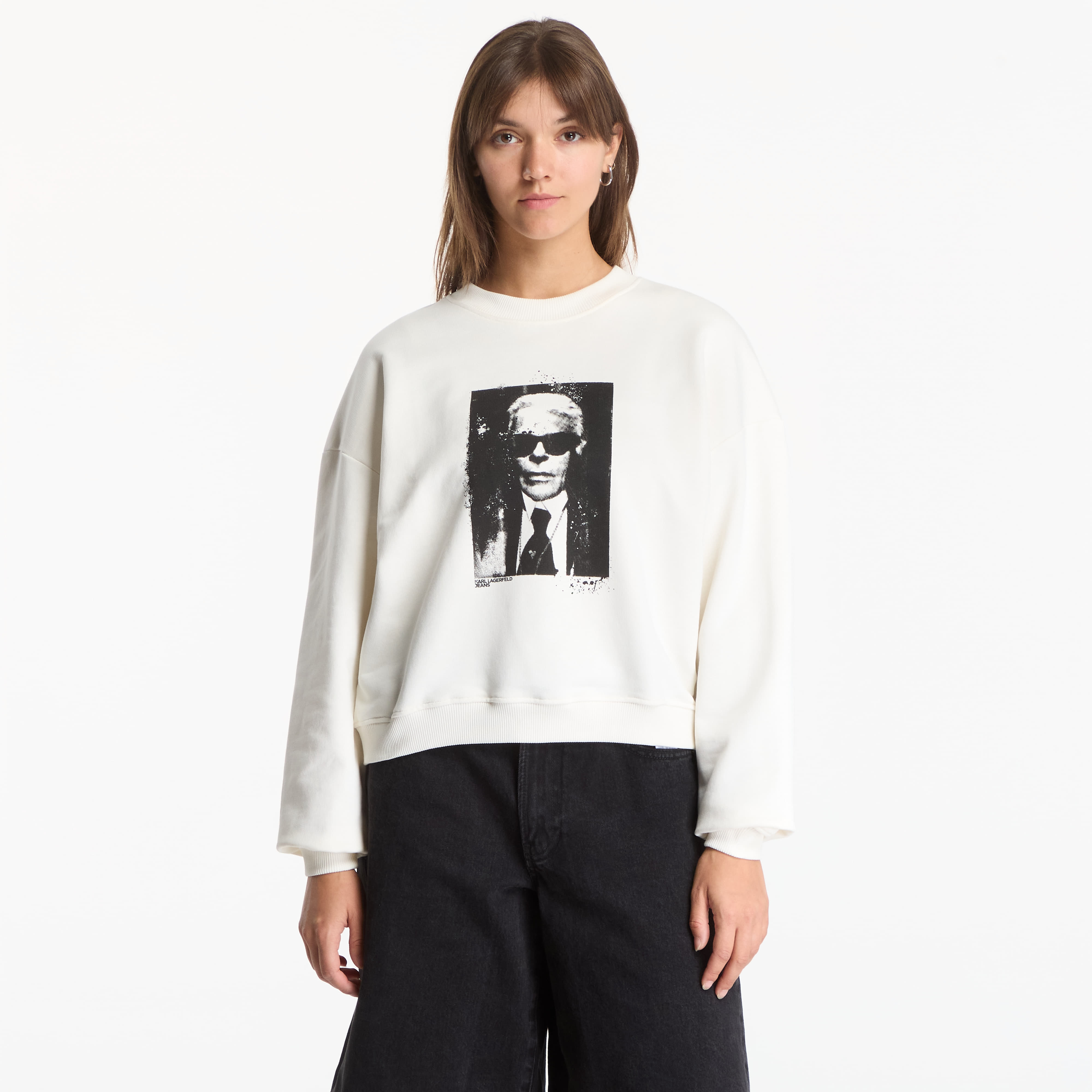 Суитшърт Karl Lagerfeld Jeans Boxy Karl Kameo Sweat Egret XS